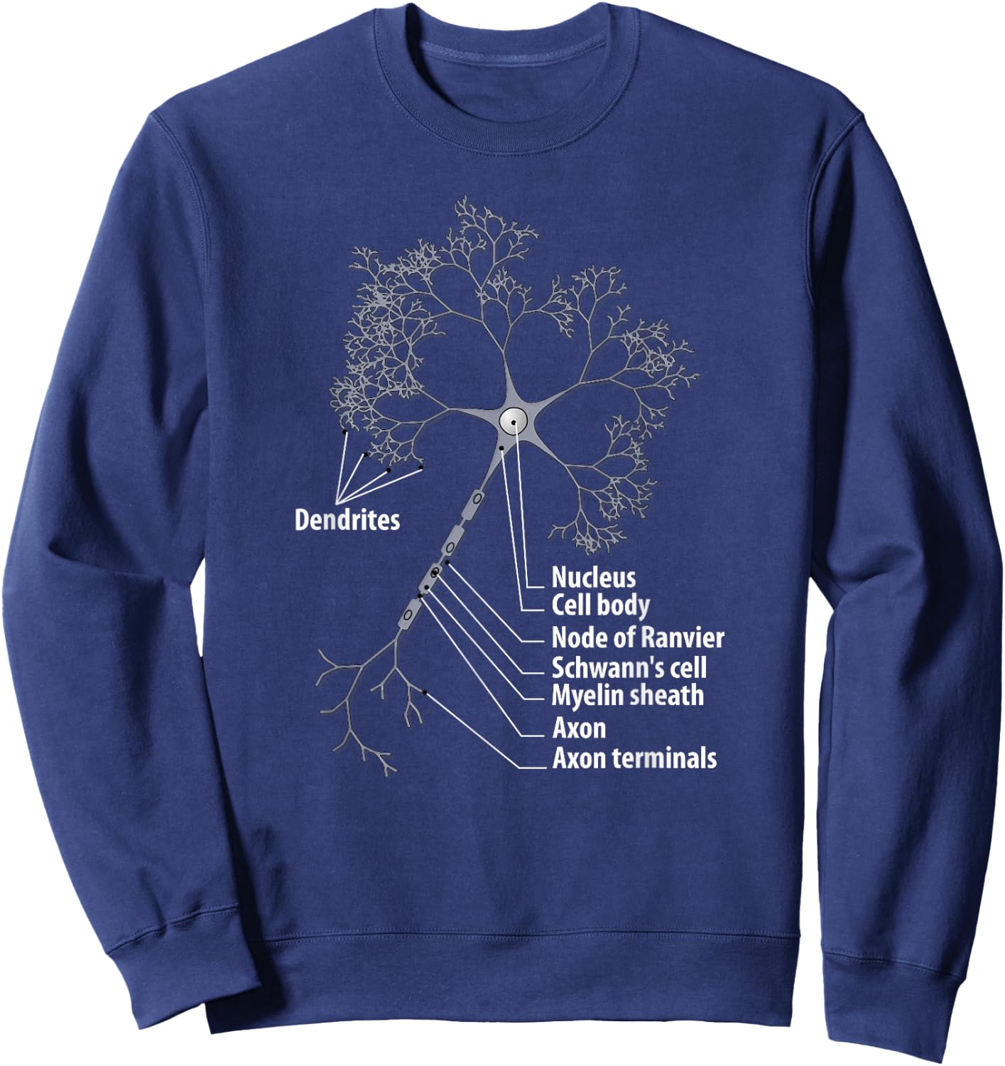 Neuron Biology Neuroscience Shirt Sweatshirt - Sweatshirt | Navy