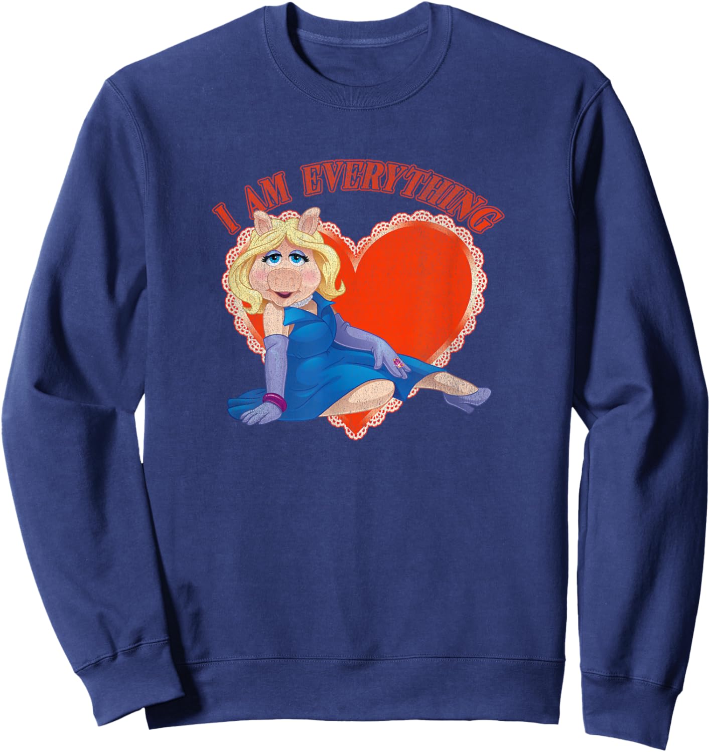 Disney The Muppets Valentine's Day Piggy I Am Everything Sweatshirt - Sweatshirt | Navy
