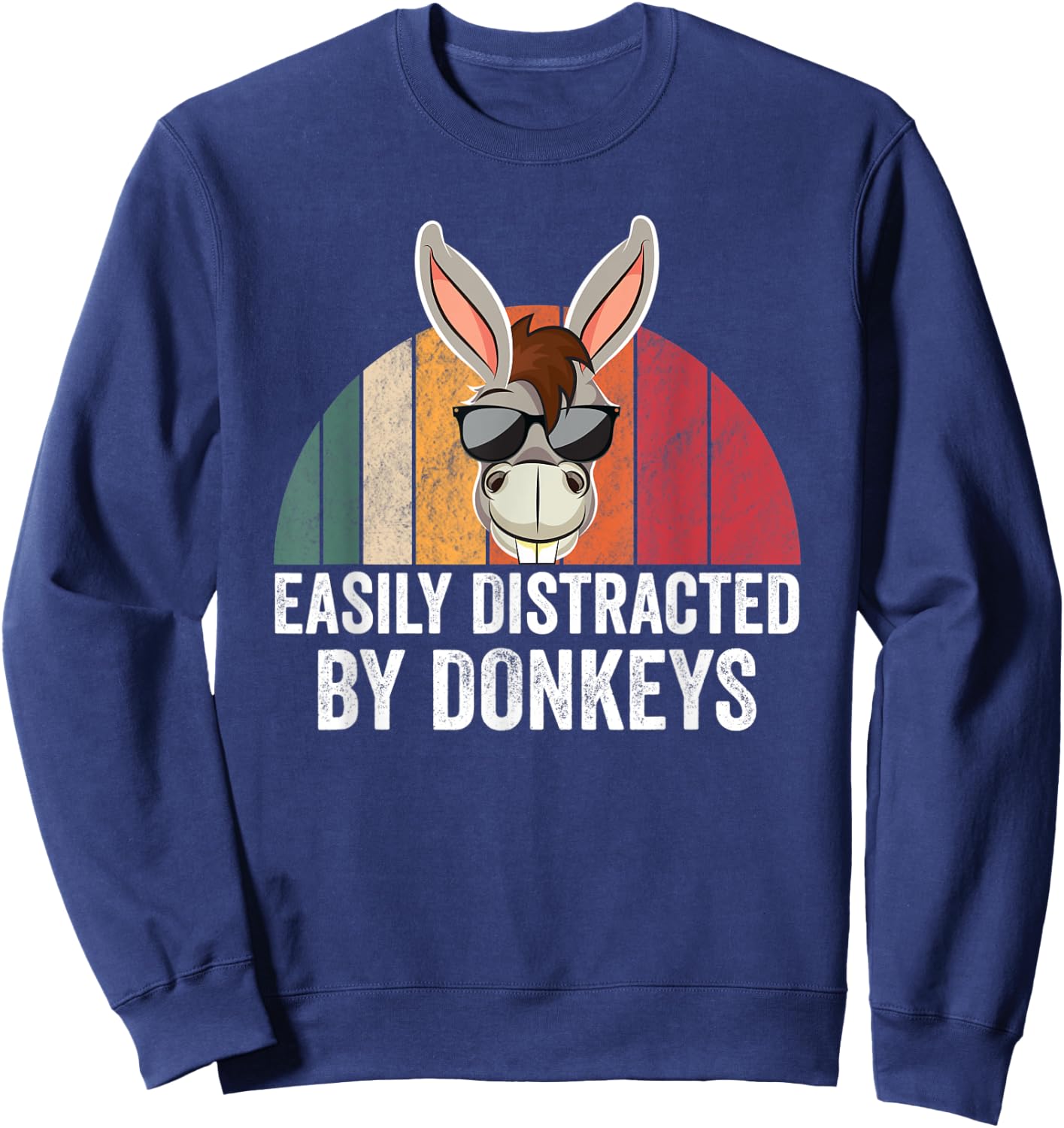 Easily Distracted By Donkeys Donkey Lover Accessories Sweatshirt - Sweatshirt | Navy