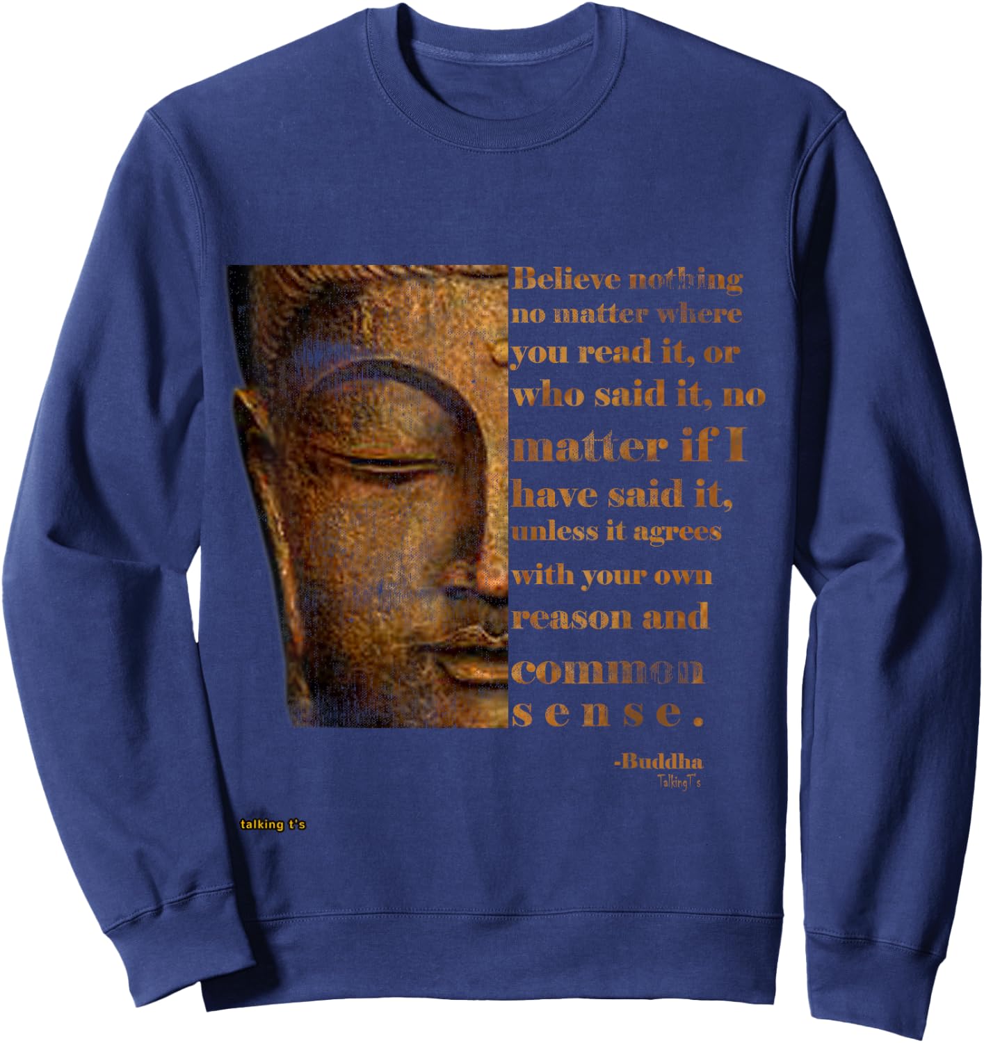 Buddha Quote Peace Love Joy The Buddha Sweatshirt - Sweatshirt | Navy