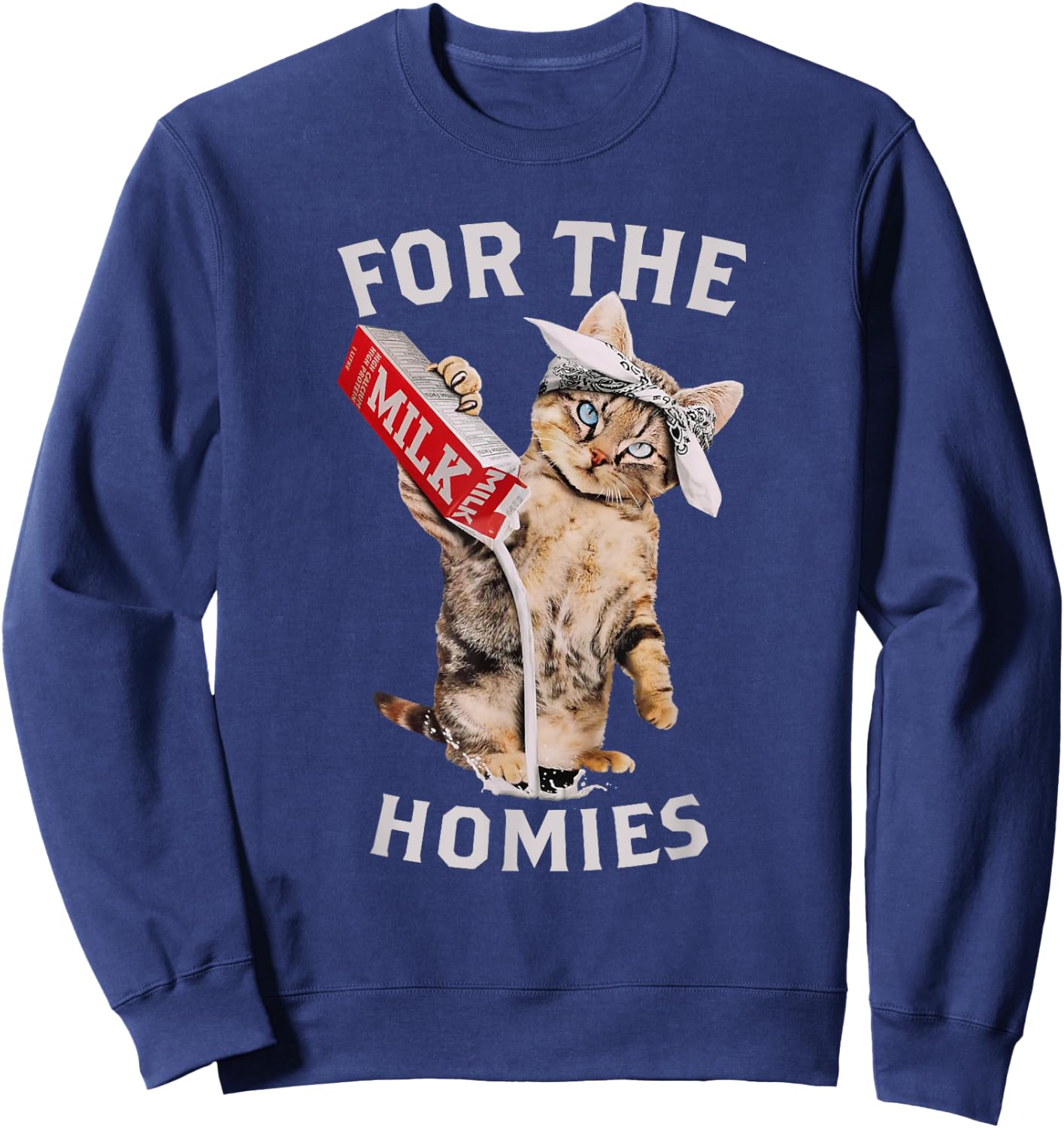 Milk Cat For The Homies Lover Kids Women Sweatshirt - Sweatshirt | Navy