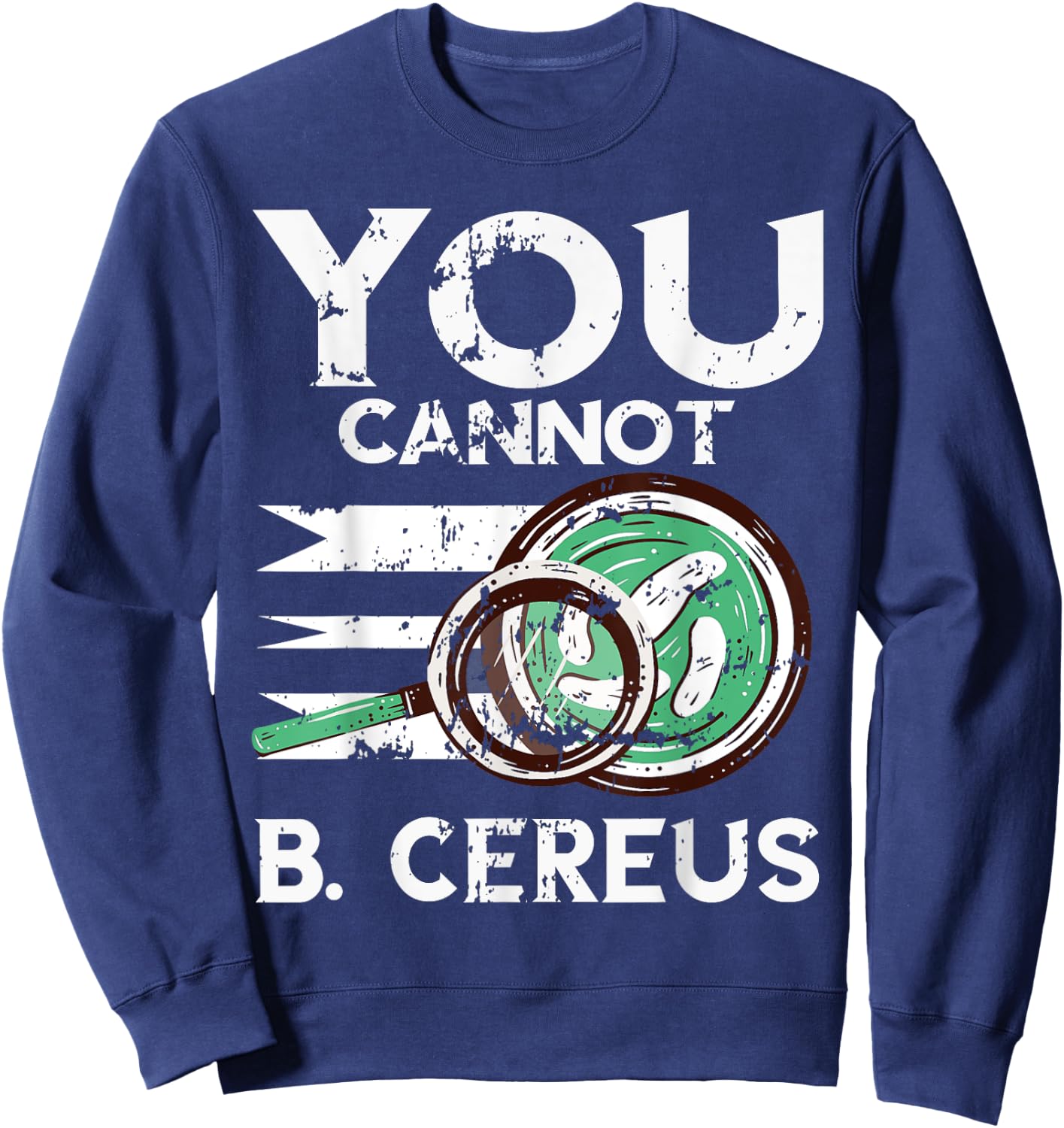 Microbiologist Vintage Bacteria Cereus Microscope Science Sweatshirt - Sweatshirt | Navy