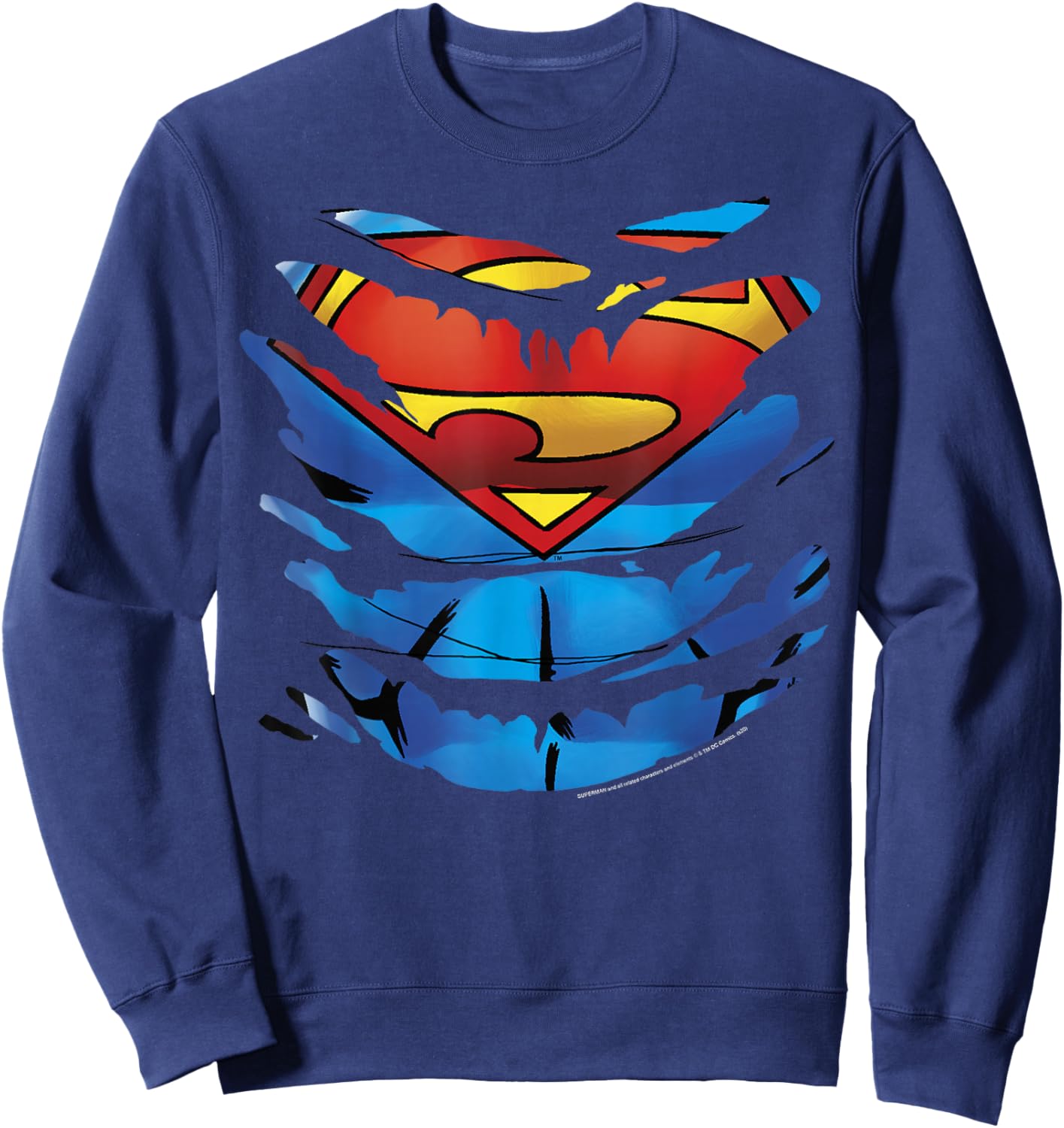 DC Comics Superman Costume Rip Through Small Sweatshirt - Sweatshirt | Navy