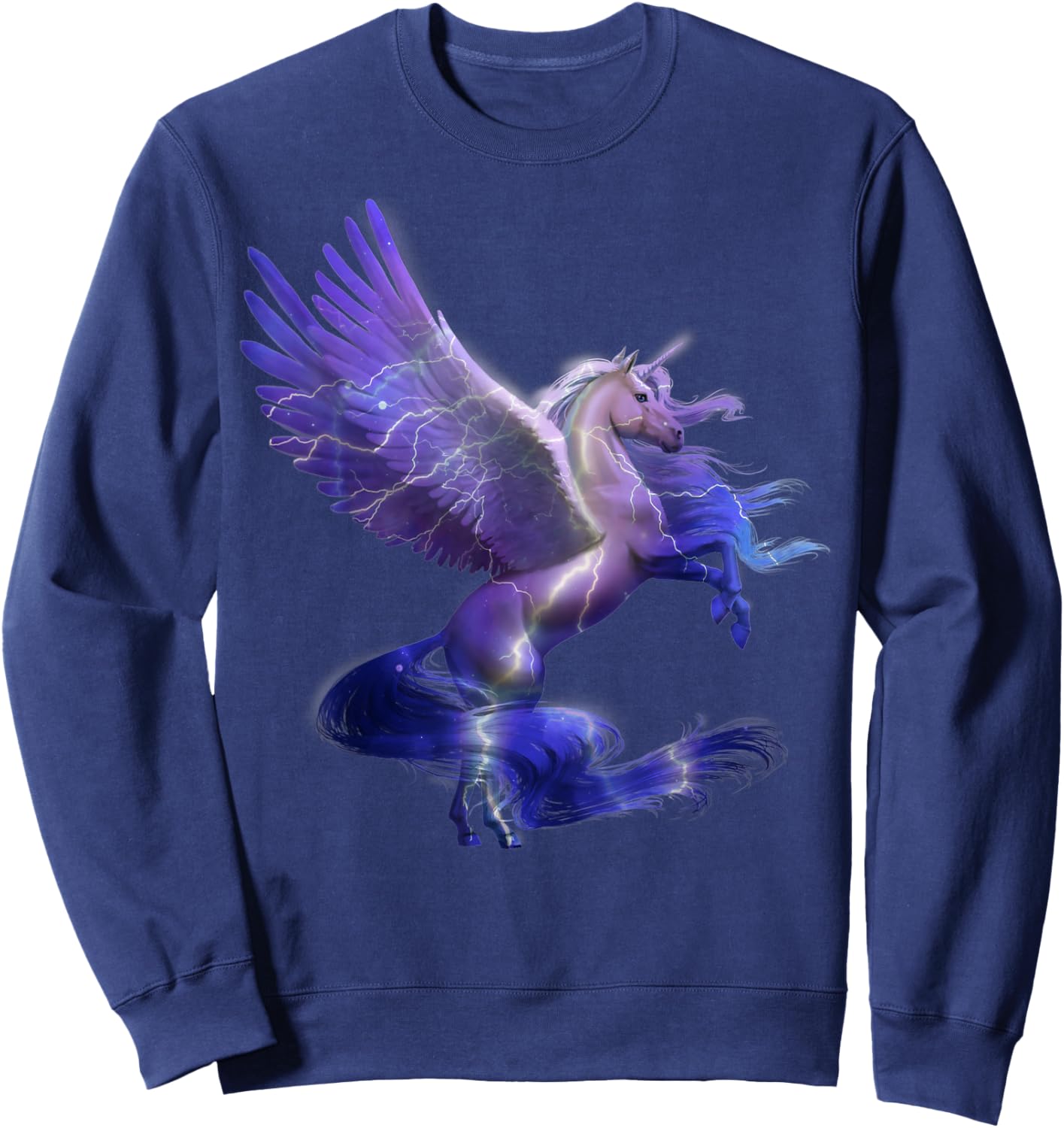 Unicorn Magical Mystical Purple Unicorn Pegasus Sweatshirt - Sweatshirt | Navy
