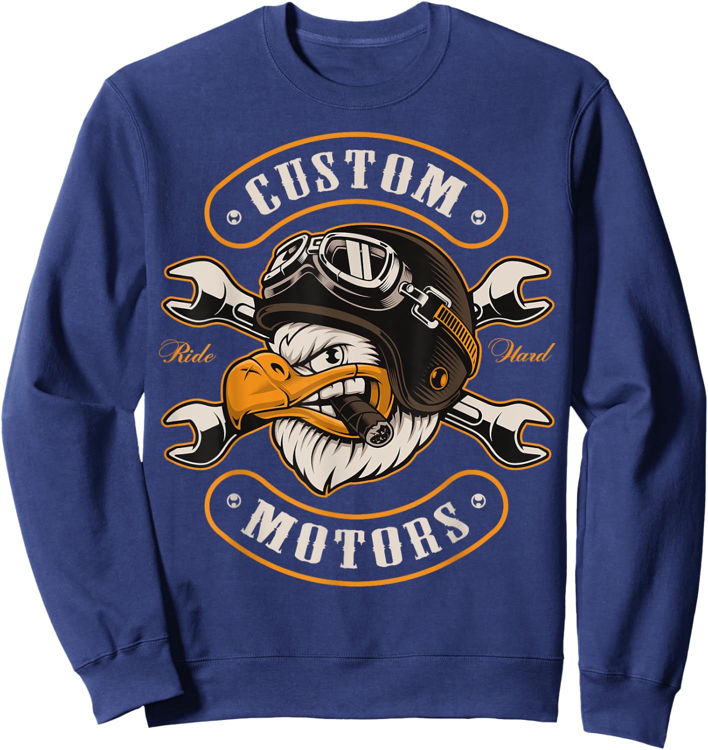 Beautiful biker, motorcycle club, eagle, chopper gift Sweatshirt - Sweatshirt | Navy