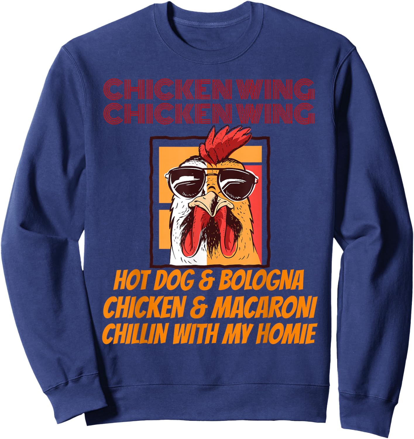Kids chicken wing chicken wing hot dog and bologna Sweatshirt - Sweatshirt | Navy