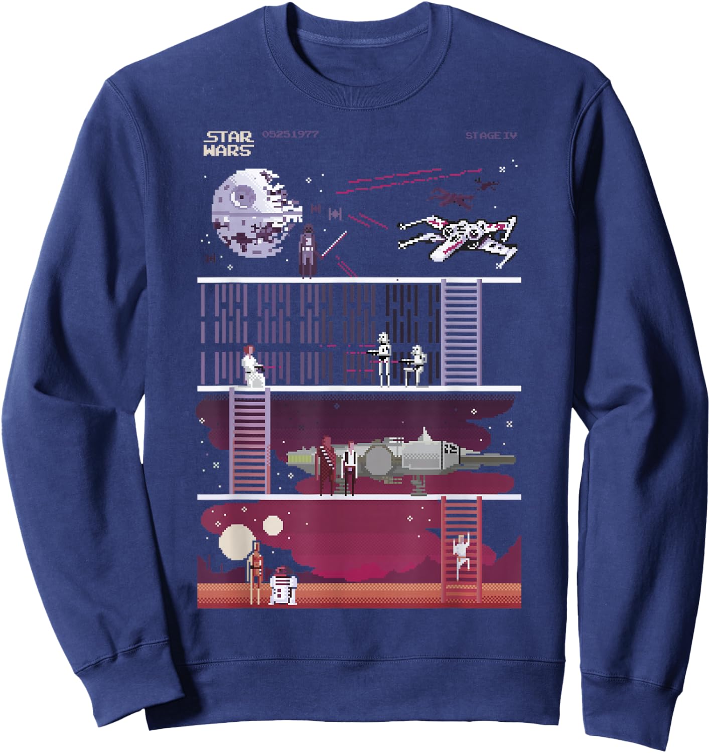 Star Wars Retro Video Game Theme Sweatshirt - Sweatshirt | Navy