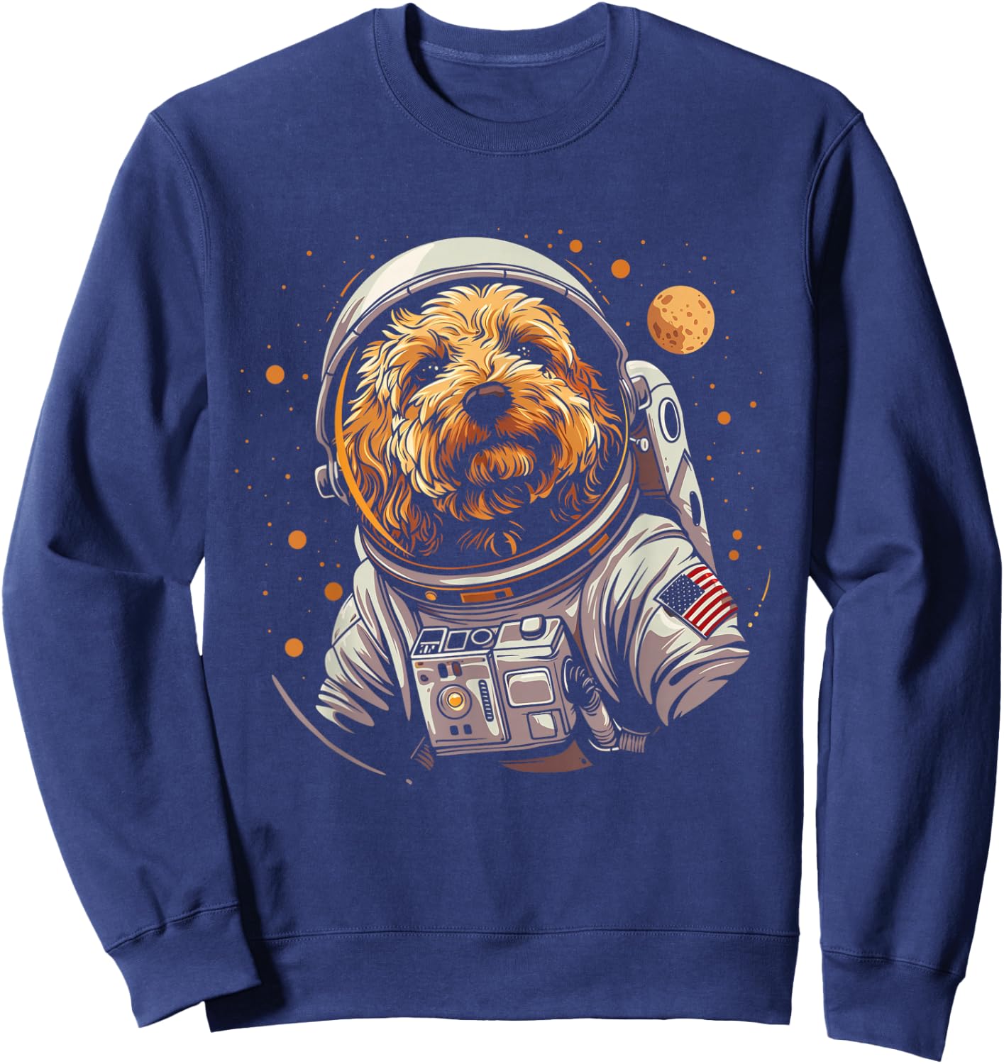 Goldendoodle Astronaut Space Suit Funny Doodle Dog Mom Dad Sweatshirt - Sweatshirt | Navy