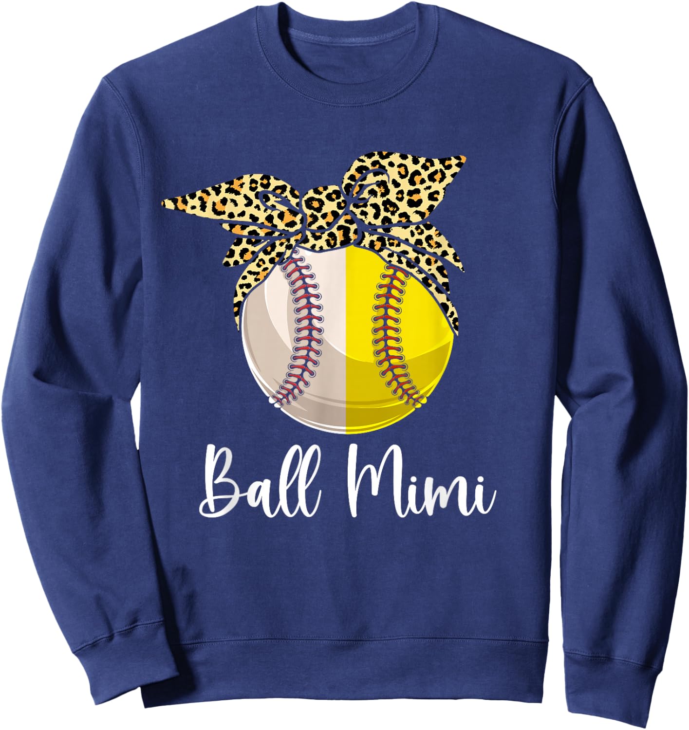 Ball Mimi Both Of Softball Baseball Mothers' Day Sweatshirt - Sweatshirt | Navy