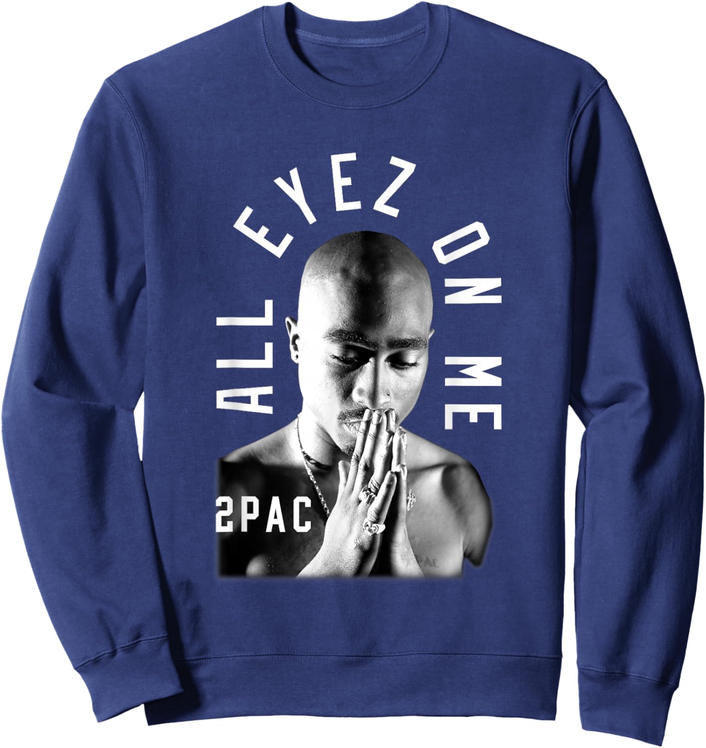 Tupac Shakur Me Against the World Classic Fit - Black, Cotton, Polyester, Short Sleeve Sweatshirt - Sweatshirt | Navy