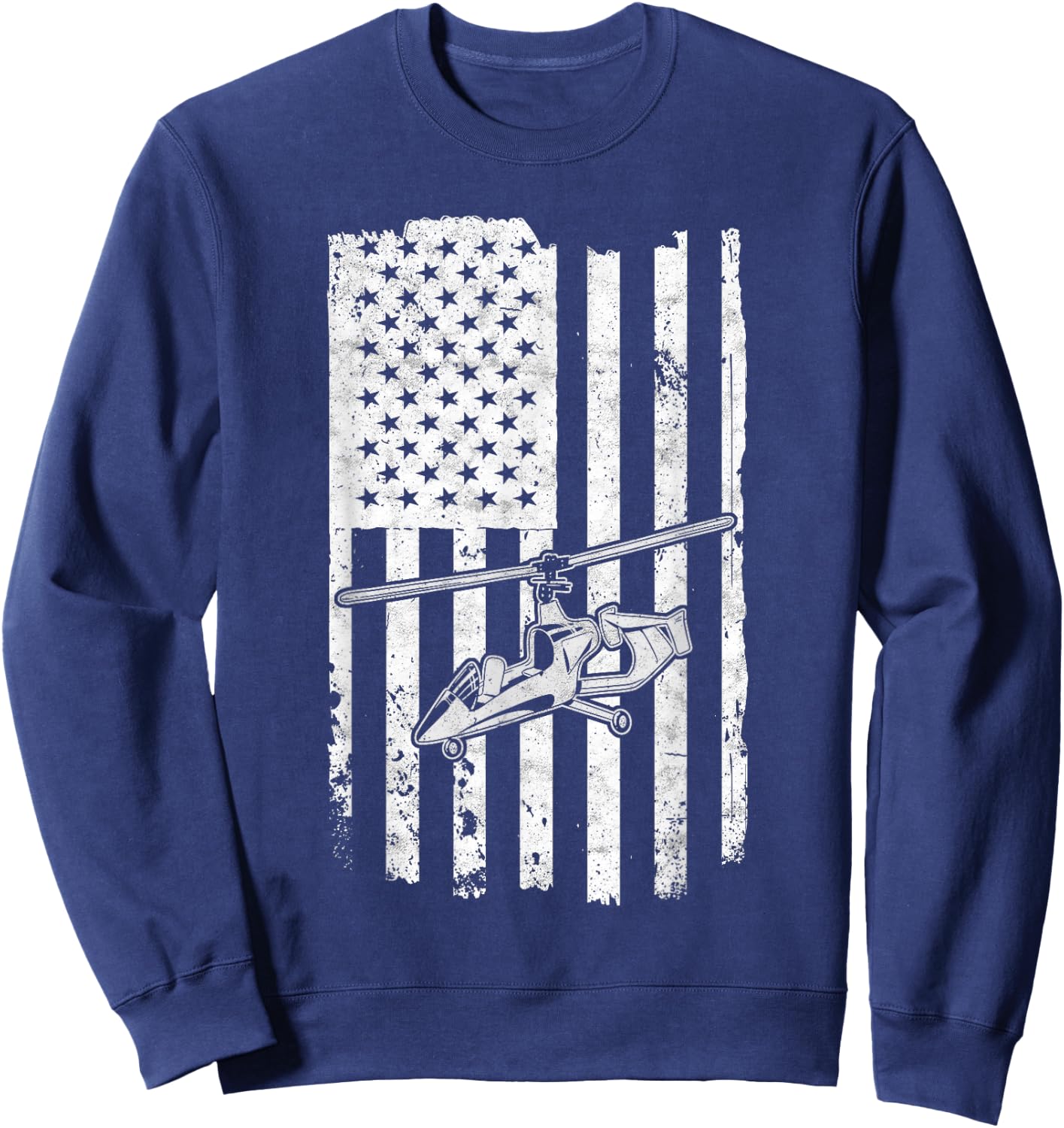 Gyrocopter USA Flag Gyrocopter Sweatshirt - Sweatshirt | Navy