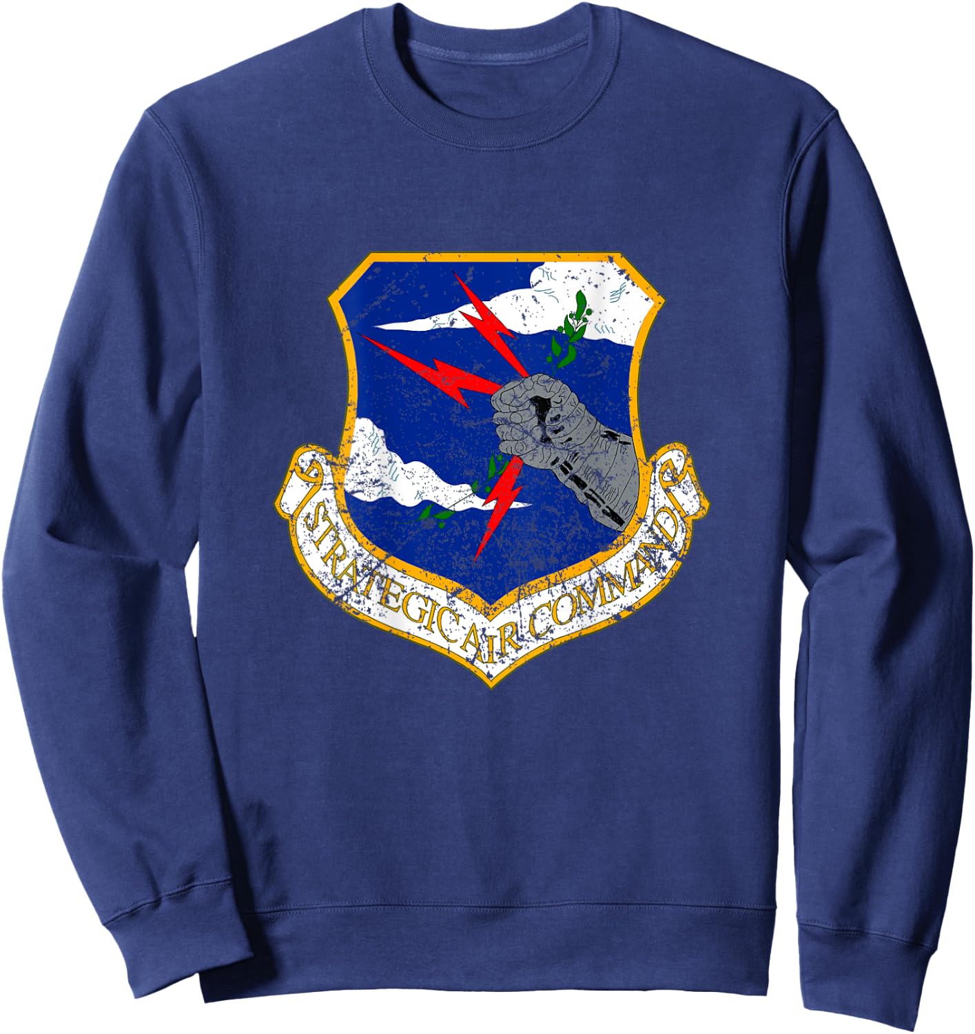 Strategic Air Command Military Pilot Roundel [Back] Sweatshirt - Sweatshirt | Navy