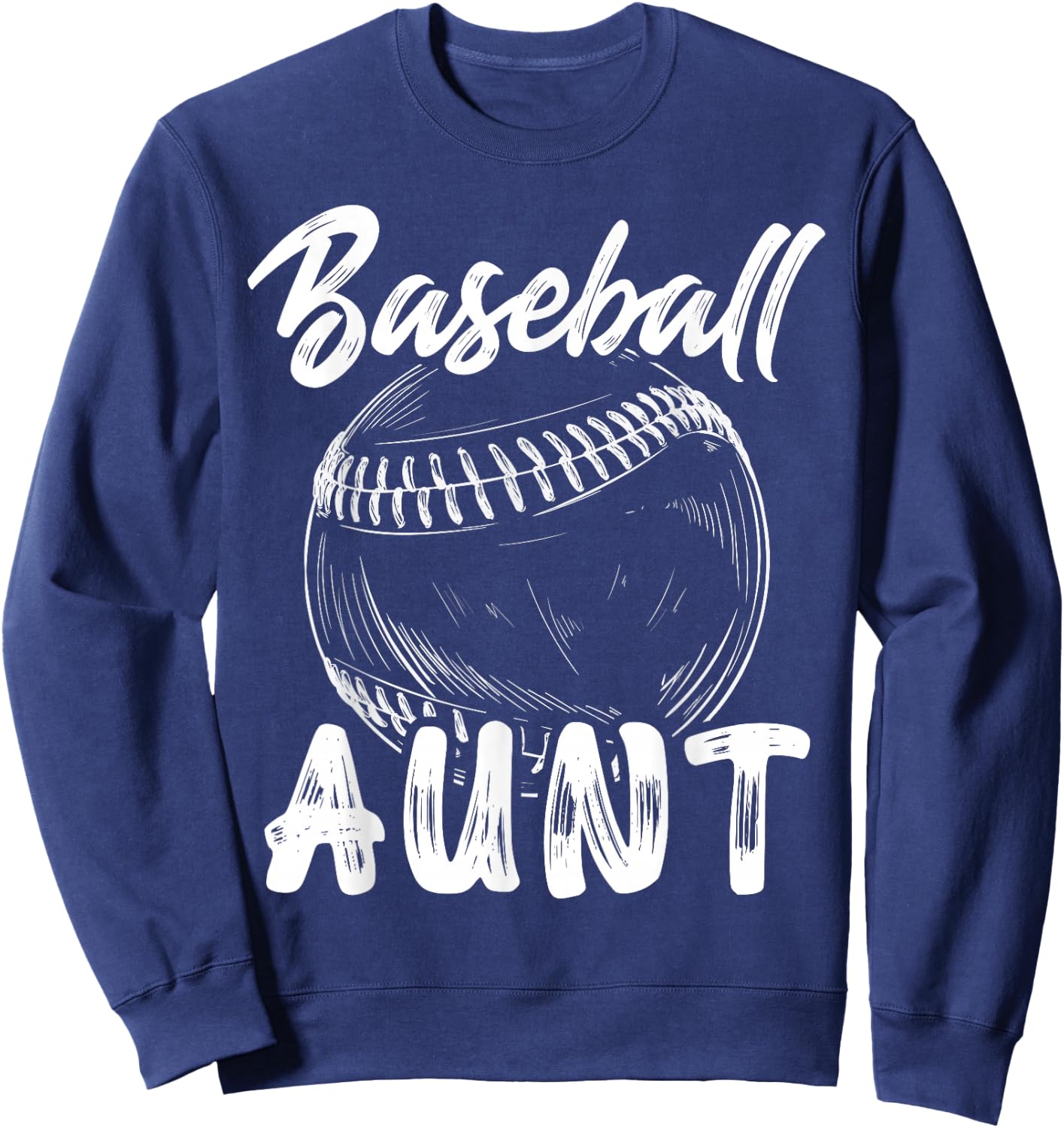 Baseball Aunt Family Matching Players Team Auntie Sweatshirt - Sweatshirt | Navy
