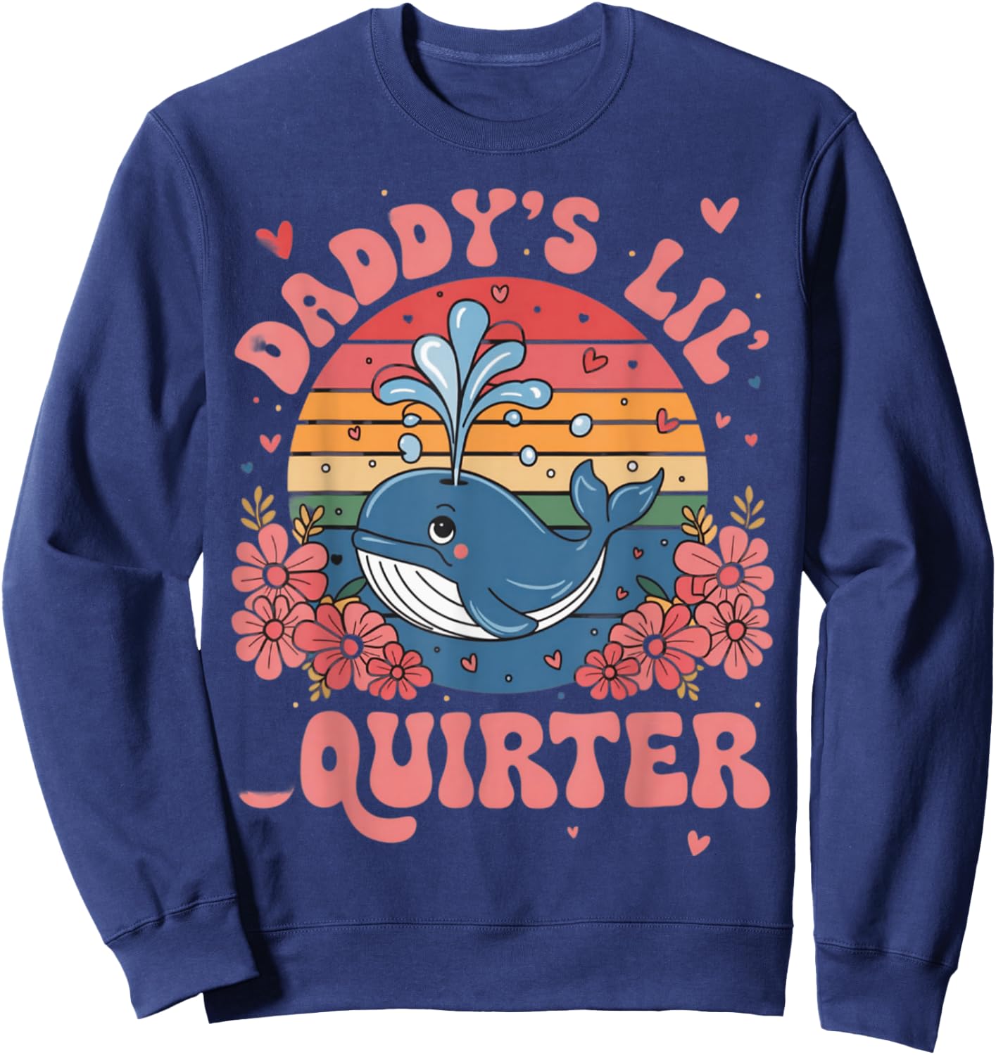 Funny Daddy's Lil' Squirter Inappropriate Adult Humor Meme Sweatshirt - Sweatshirt | Navy