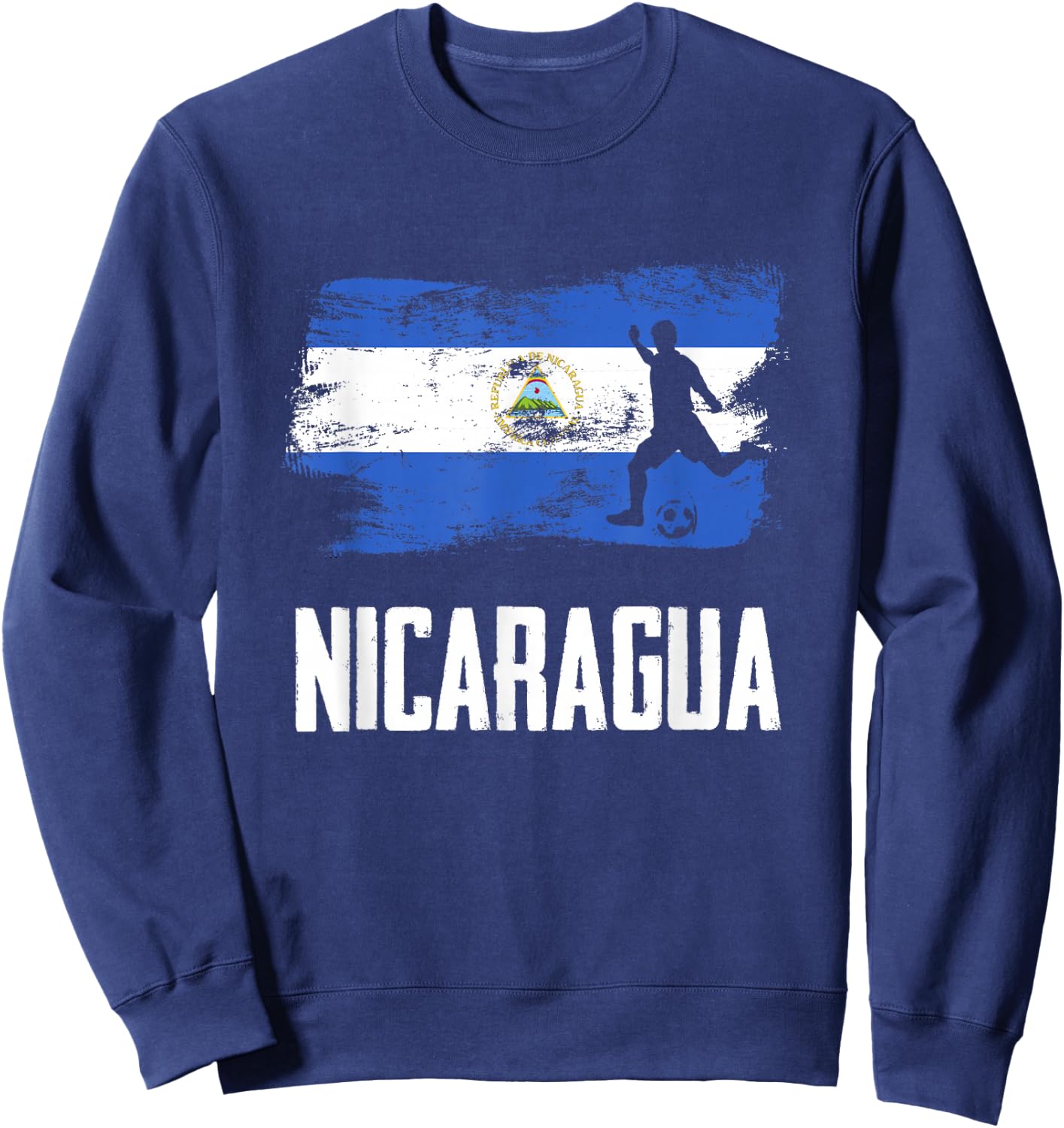 Nicaragua Flag Jersey Nicaraguan Soccer Team Nicaraguan Sweatshirt - Sweatshirt | Navy