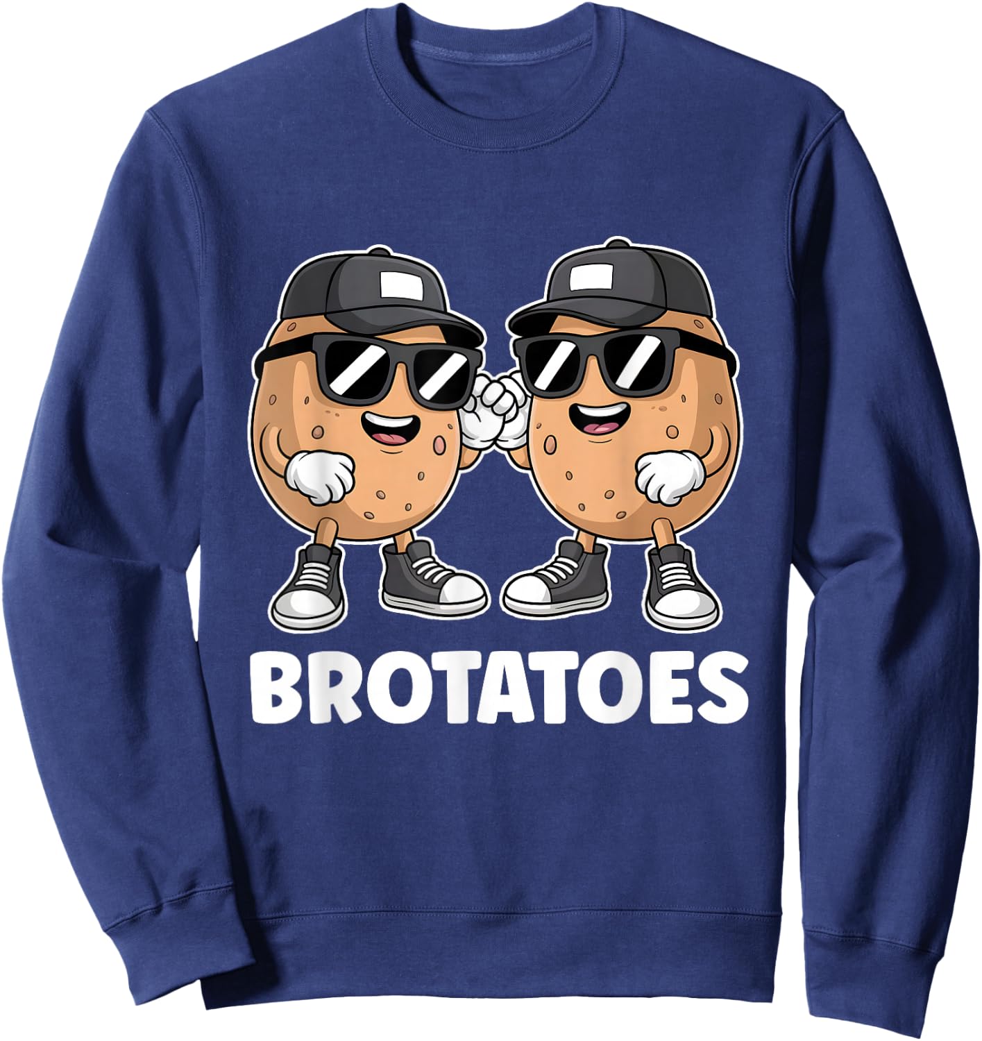 Best Friend Potato Pun Funny Matching Boys Bestie Brotatoes Sweatshirt - Sweatshirt | Navy