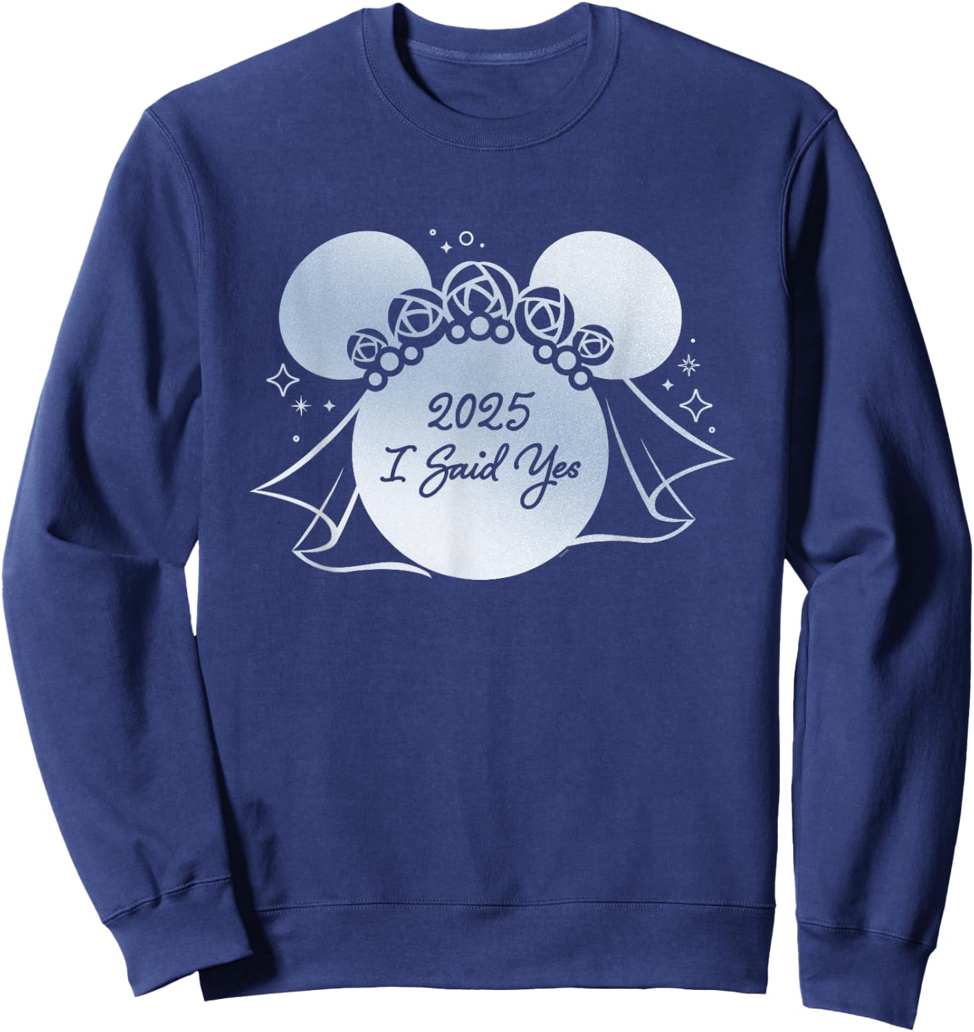 Disney I Said Yes Proposal Engagement Bridal Veil Minnie ’25 Sweatshirt - Sweatshirt | Navy