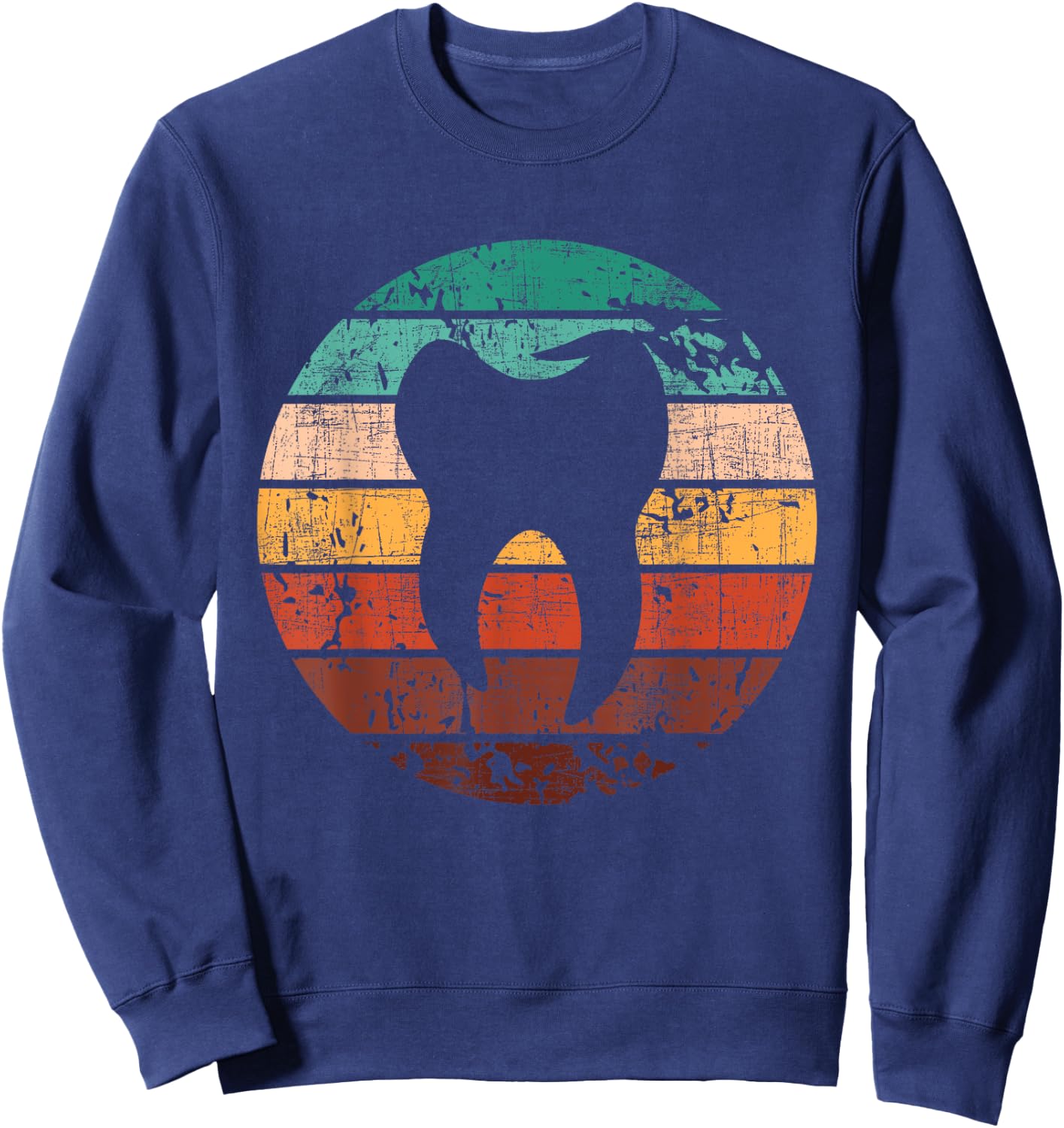 Retro Molar Tooth - Dentist Dental Assistant Dentistry DDS Sweatshirt - Sweatshirt | Navy