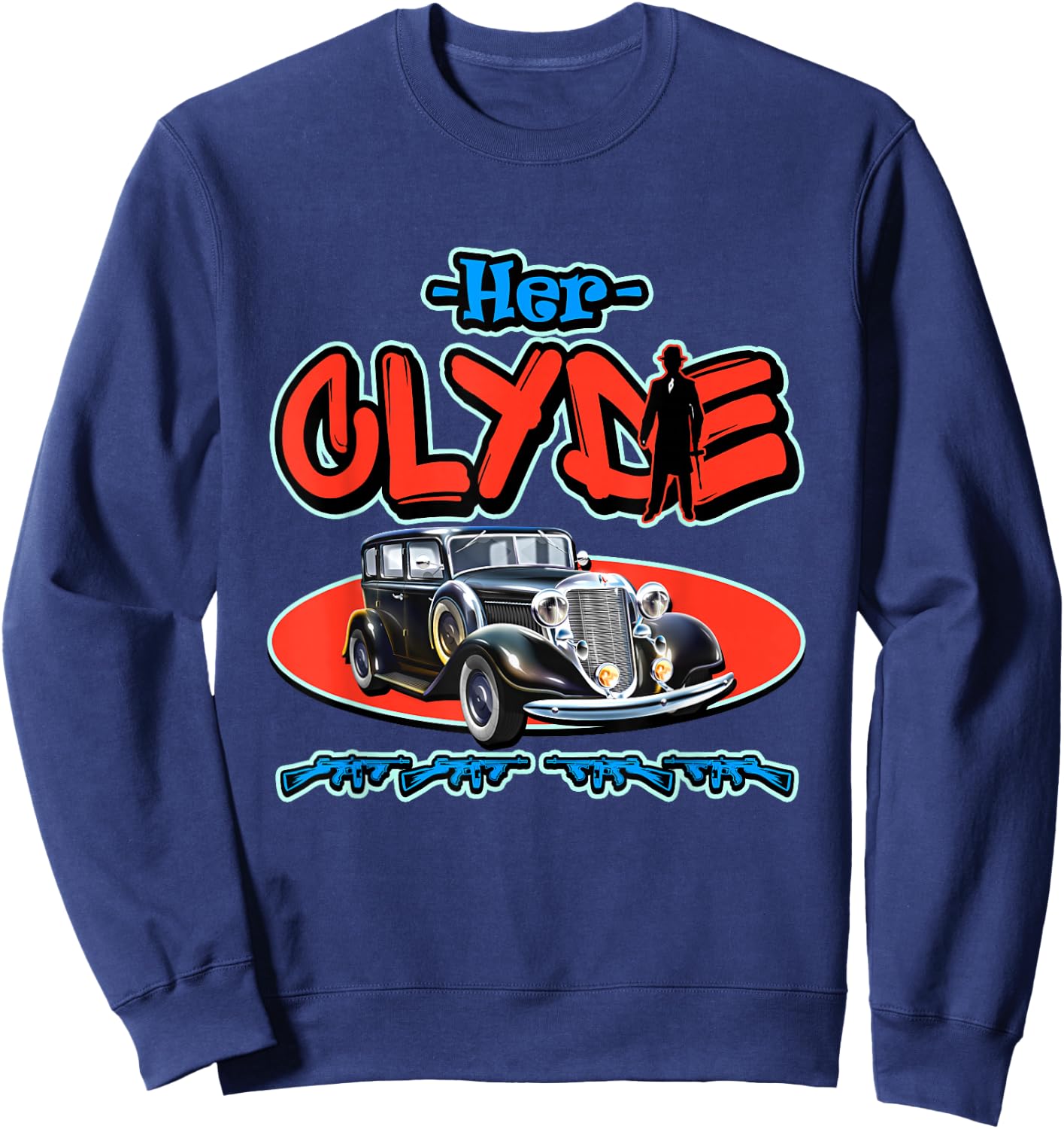 His Bonnie - Her Clyde - Cool Couples Matching Sweatshirt - Sweatshirt | Navy