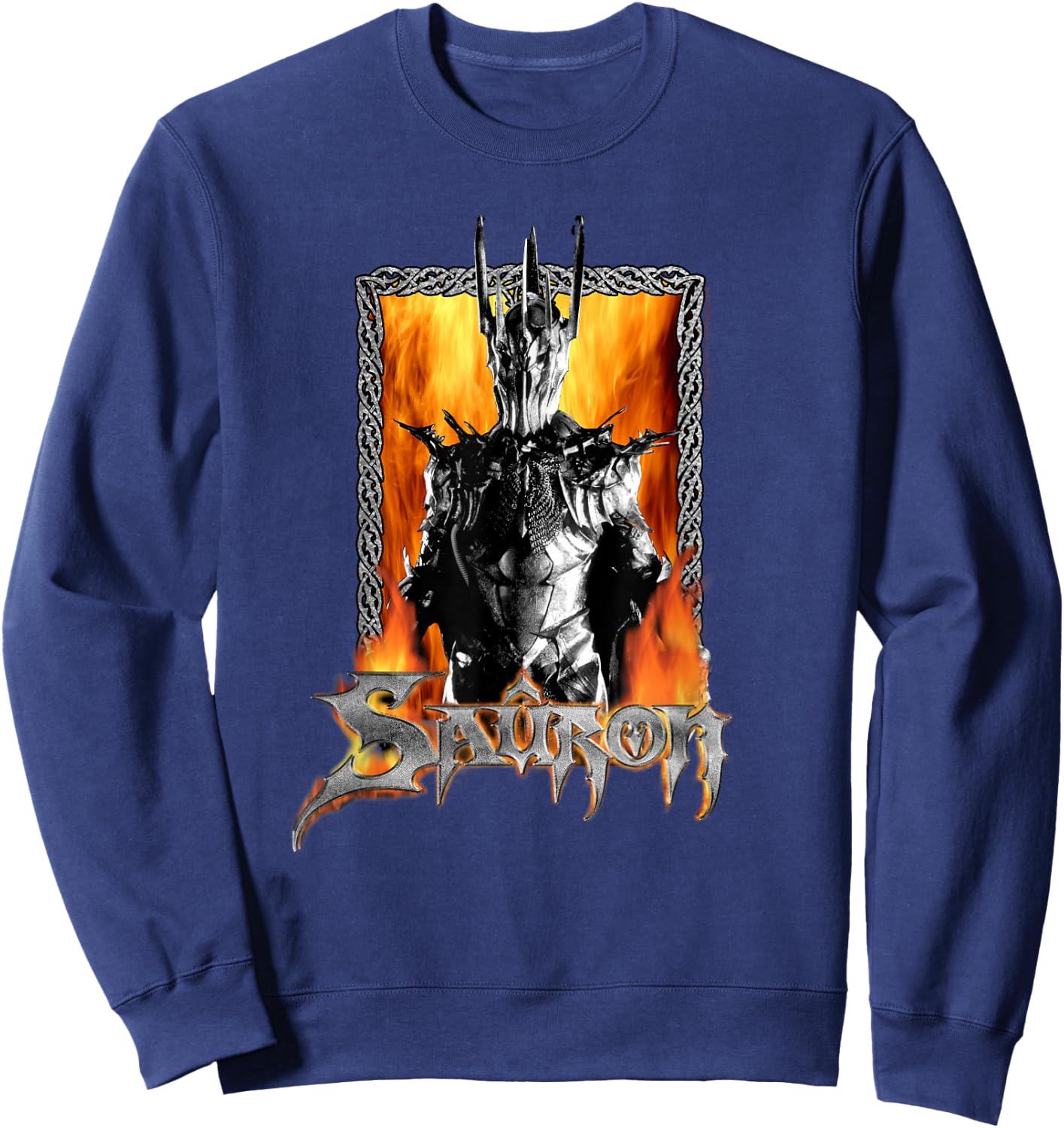 LOTR Framed Sauron Flames Fantasy Movie Sweatshirt - Sweatshirt | Navy