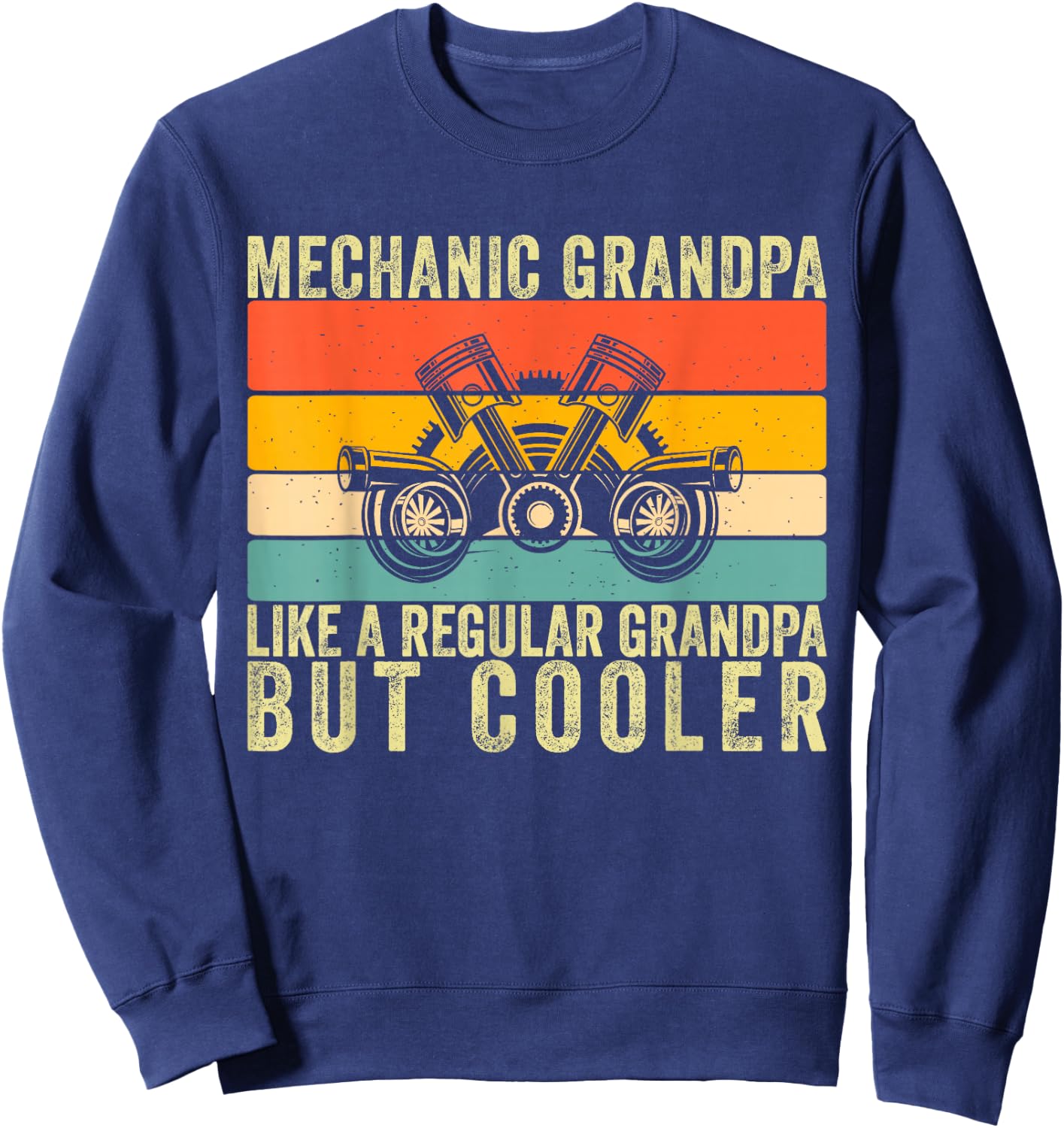 Mechanic Grandpa Design Father Day Sweatshirt - Sweatshirt | Navy