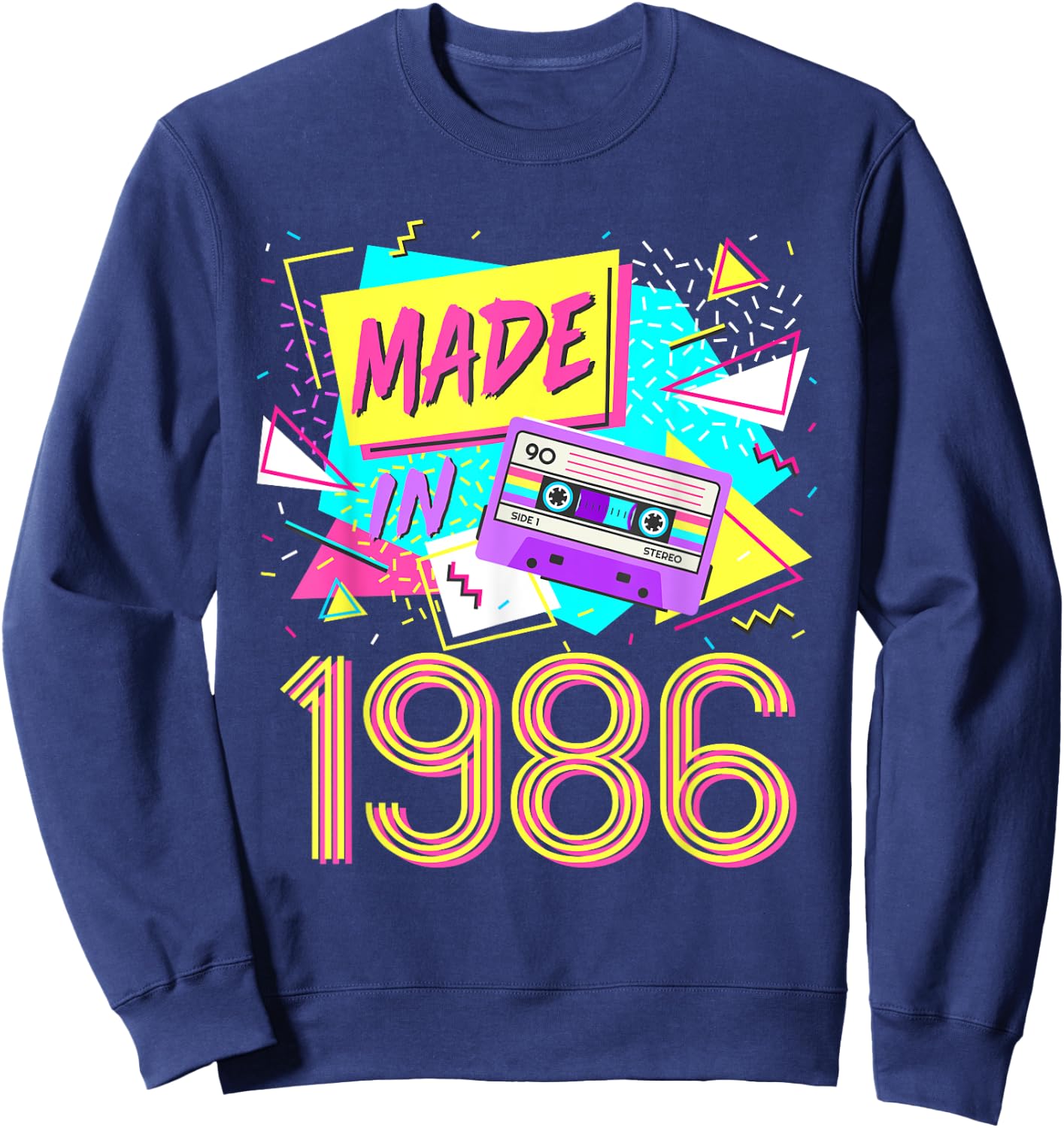 Made In 1986 36 Years Old Retro Vintage 80s 36th Birthday Sweatshirt - Sweatshirt | Navy