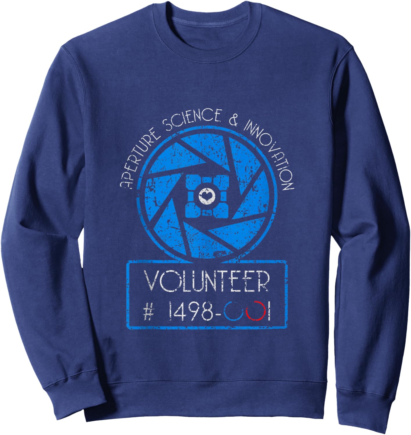 Vintage Aperture Science Volunteer - For Science Sweatshirt - Sweatshirt | Navy