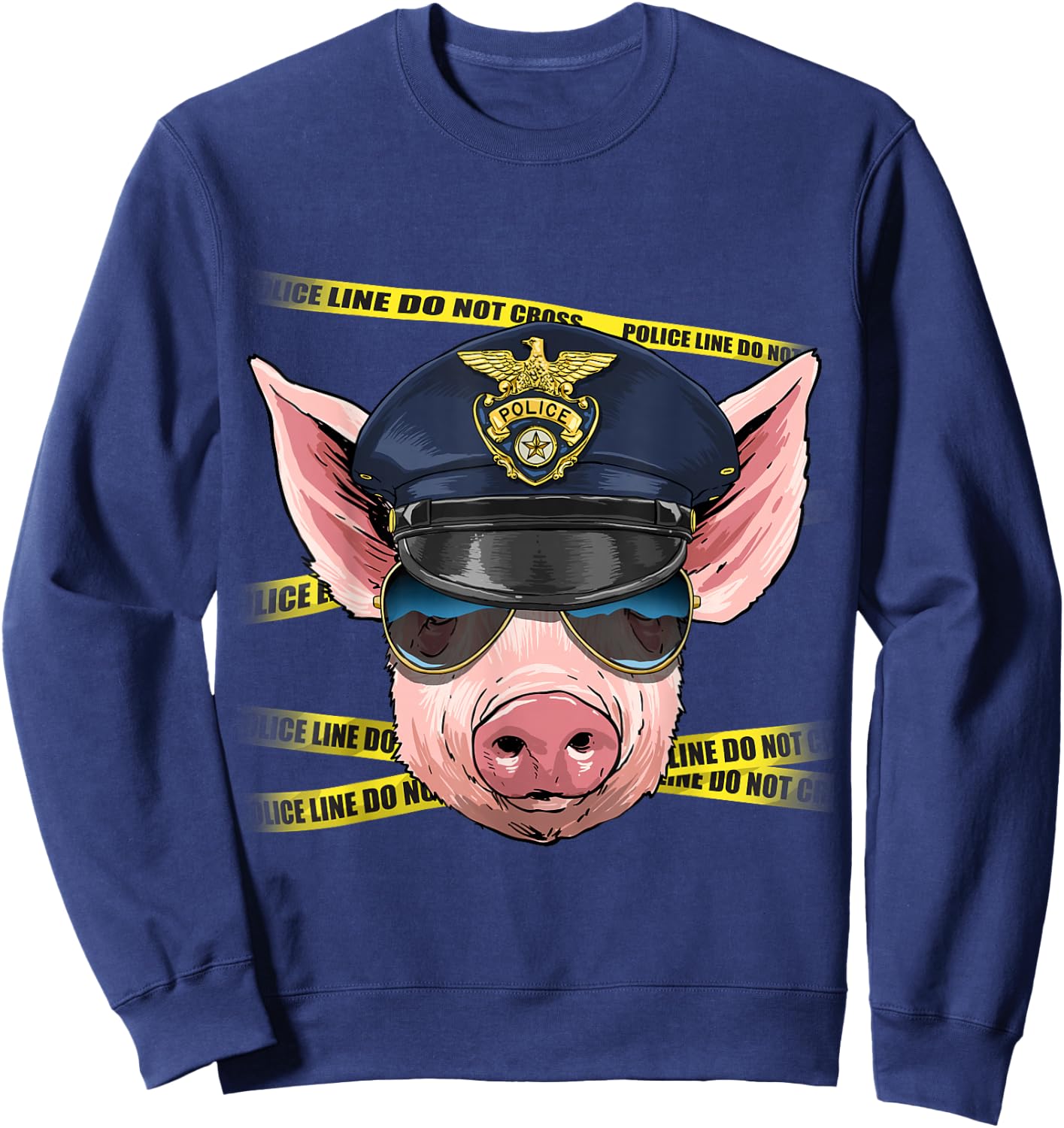 Pig Police Farmer Pig Farm Animal Lover Sweatshirt - Sweatshirt | Navy