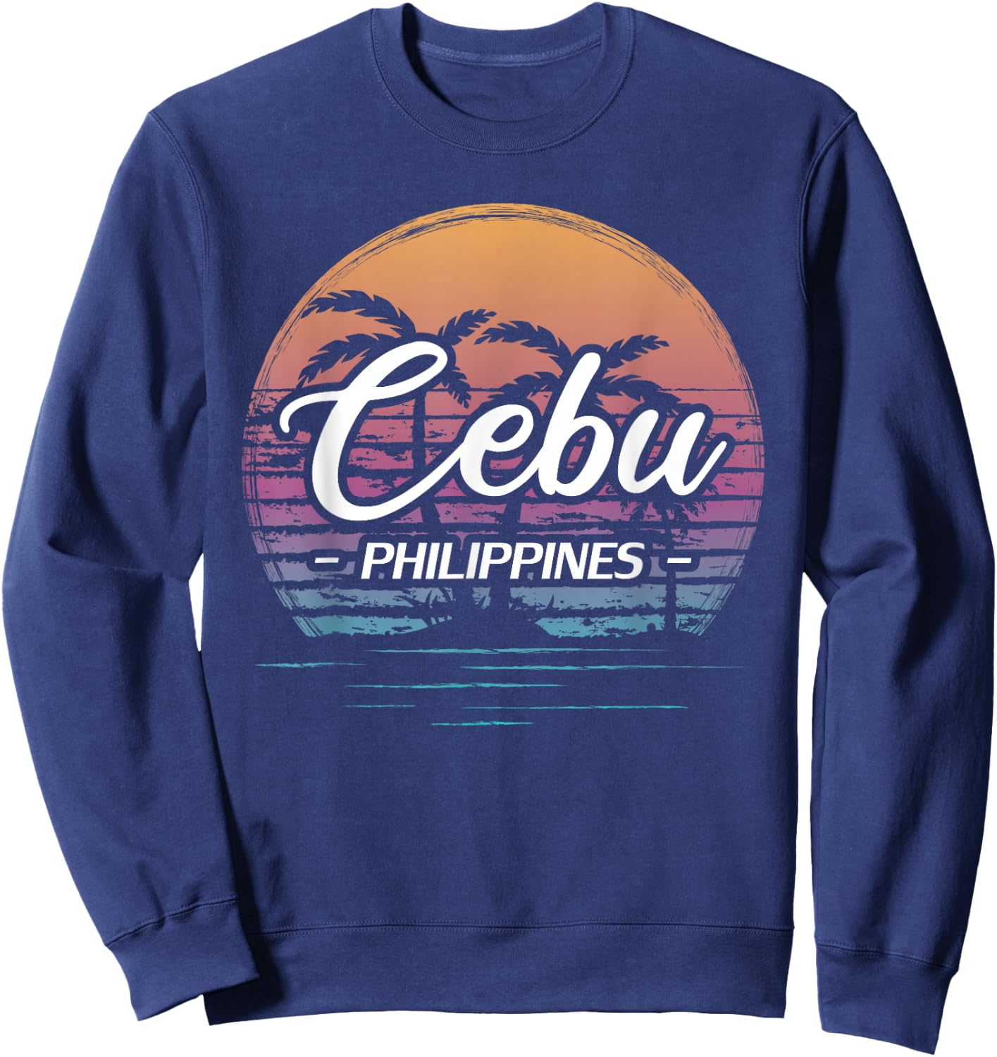 Vintage Philippines Vacation Travel Asia Cebu Sweatshirt - Sweatshirt | Navy