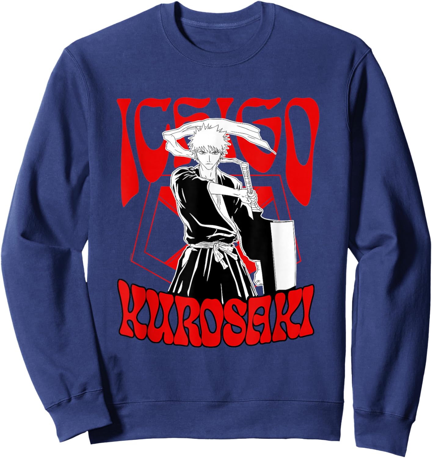 Bleach Ichigo Kurosaki New Age 60's Type Anime Sweatshirt - Sweatshirt | Navy