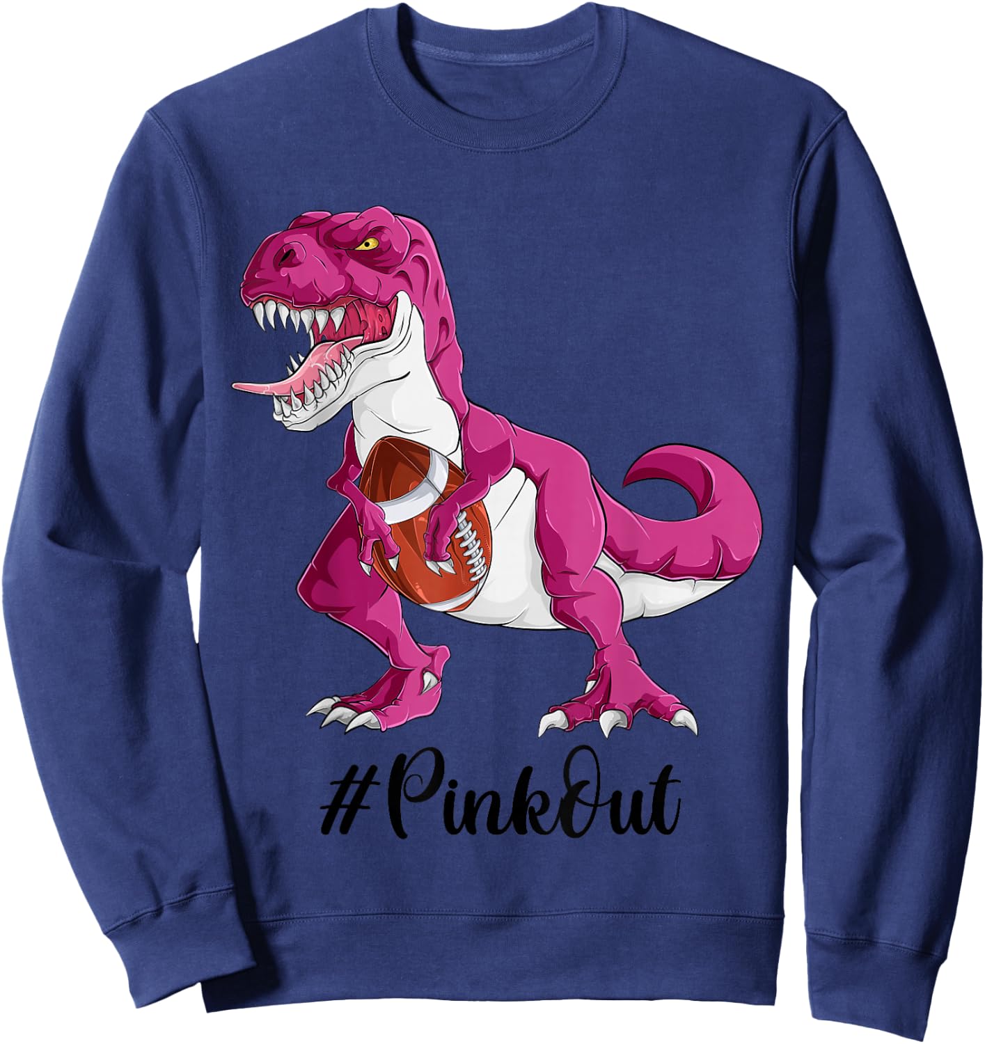 Pink Dinosaur Football Shirt Boys, Pink Out Breast Cancer Sweatshirt - Sweatshirt | Navy