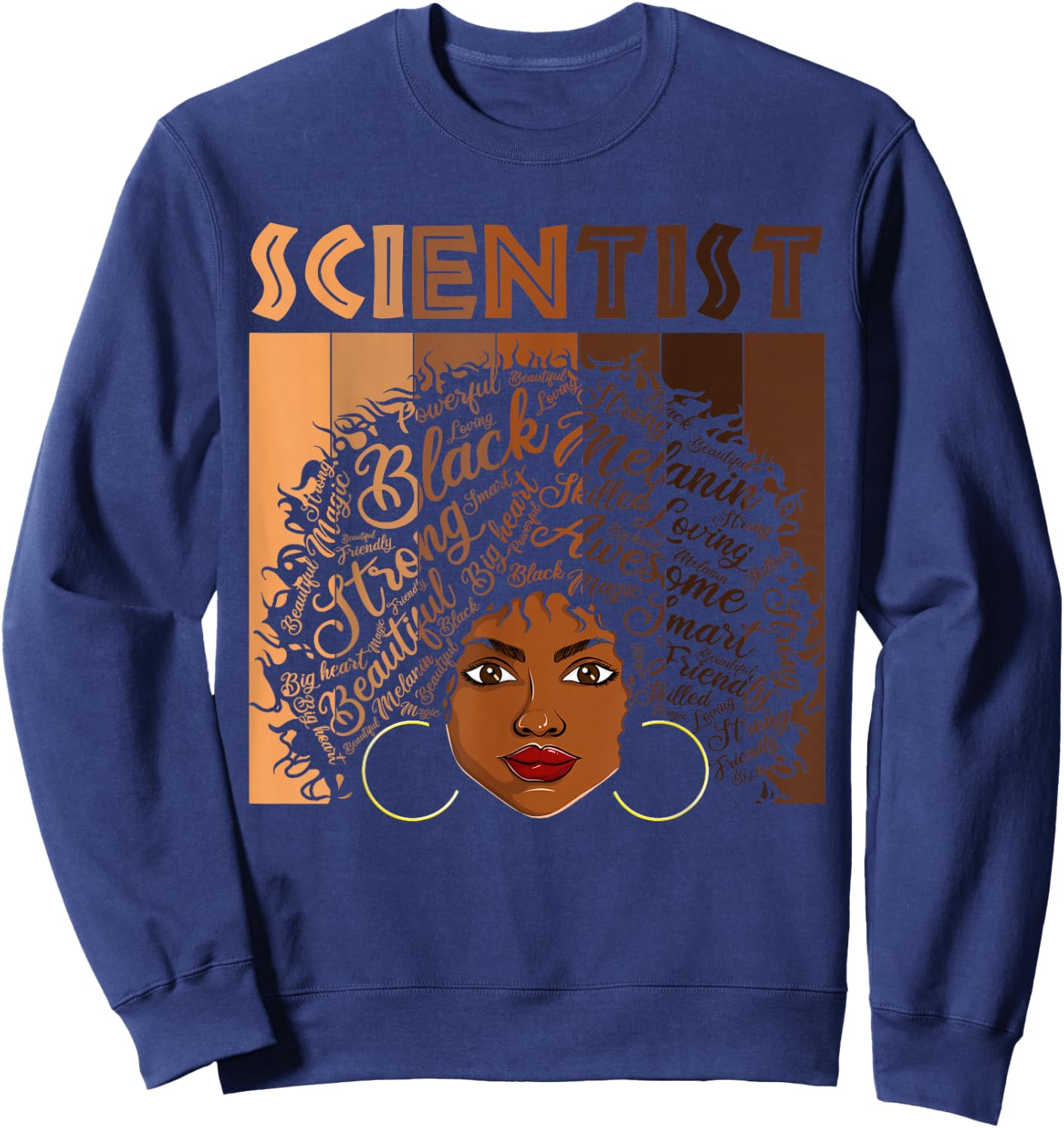 Black Scientists Melanin Women Girl Apparel American African Sweatshirt - Sweatshirt | Navy