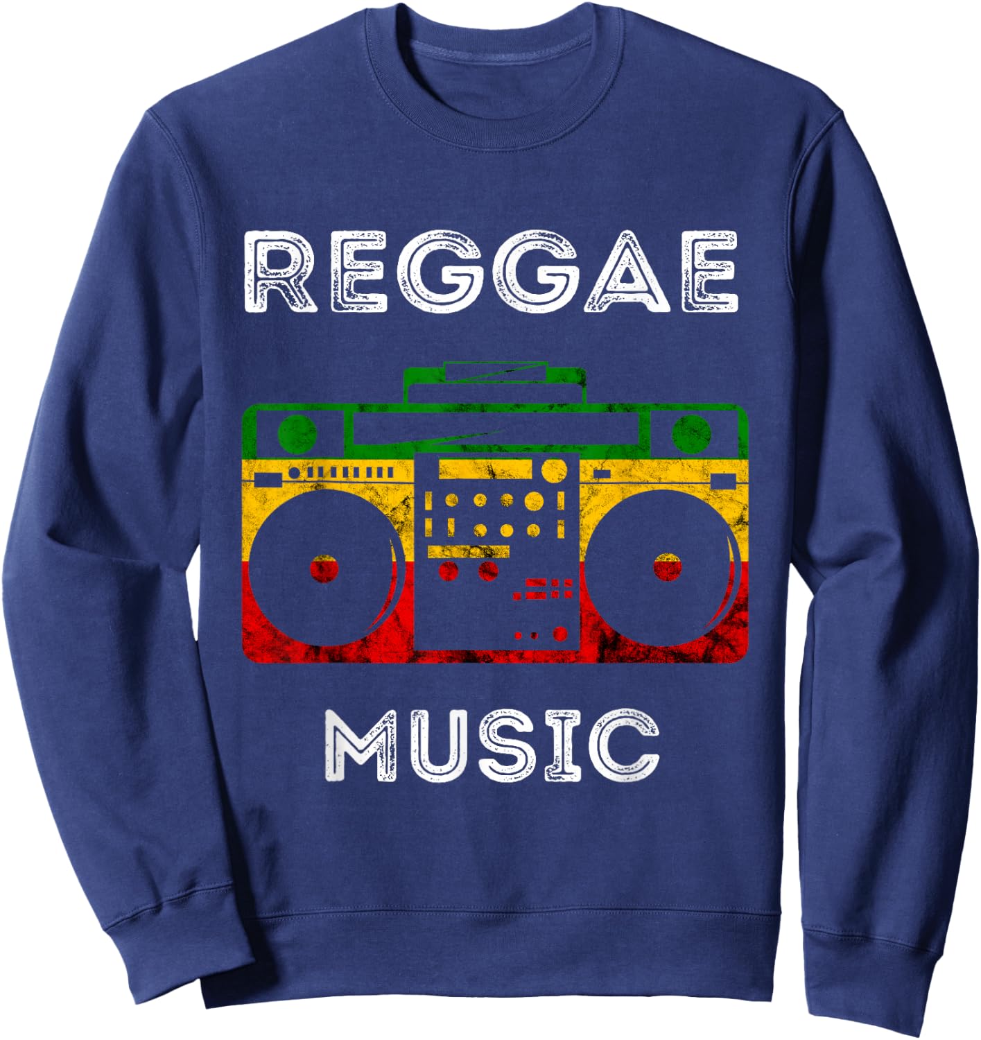 Reggae Boombox Music Rastafarian Rasta Music Box Peace Sweatshirt - Sweatshirt | Navy