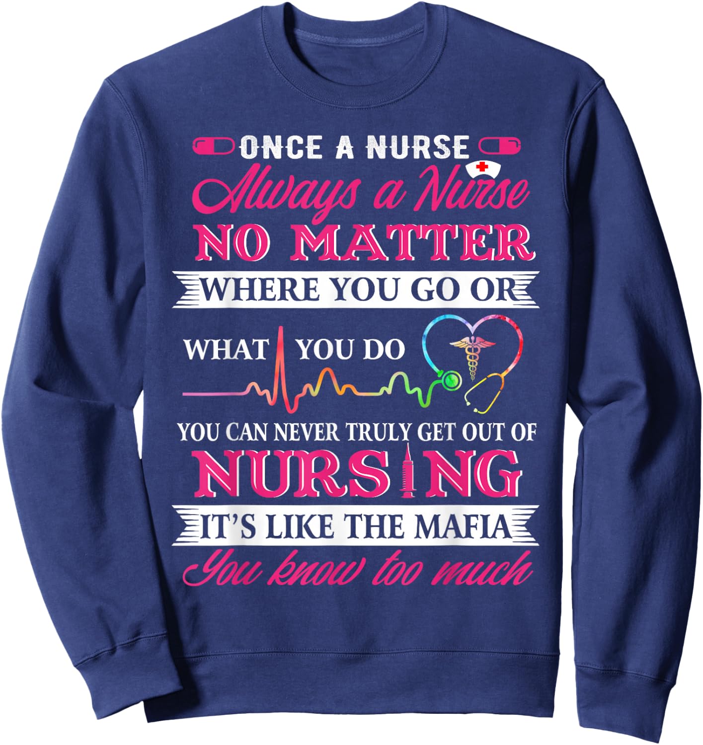 Once A Nurse Always A Nurse - Nurse Day Shirt Sweatshirt - Sweatshirt | Navy