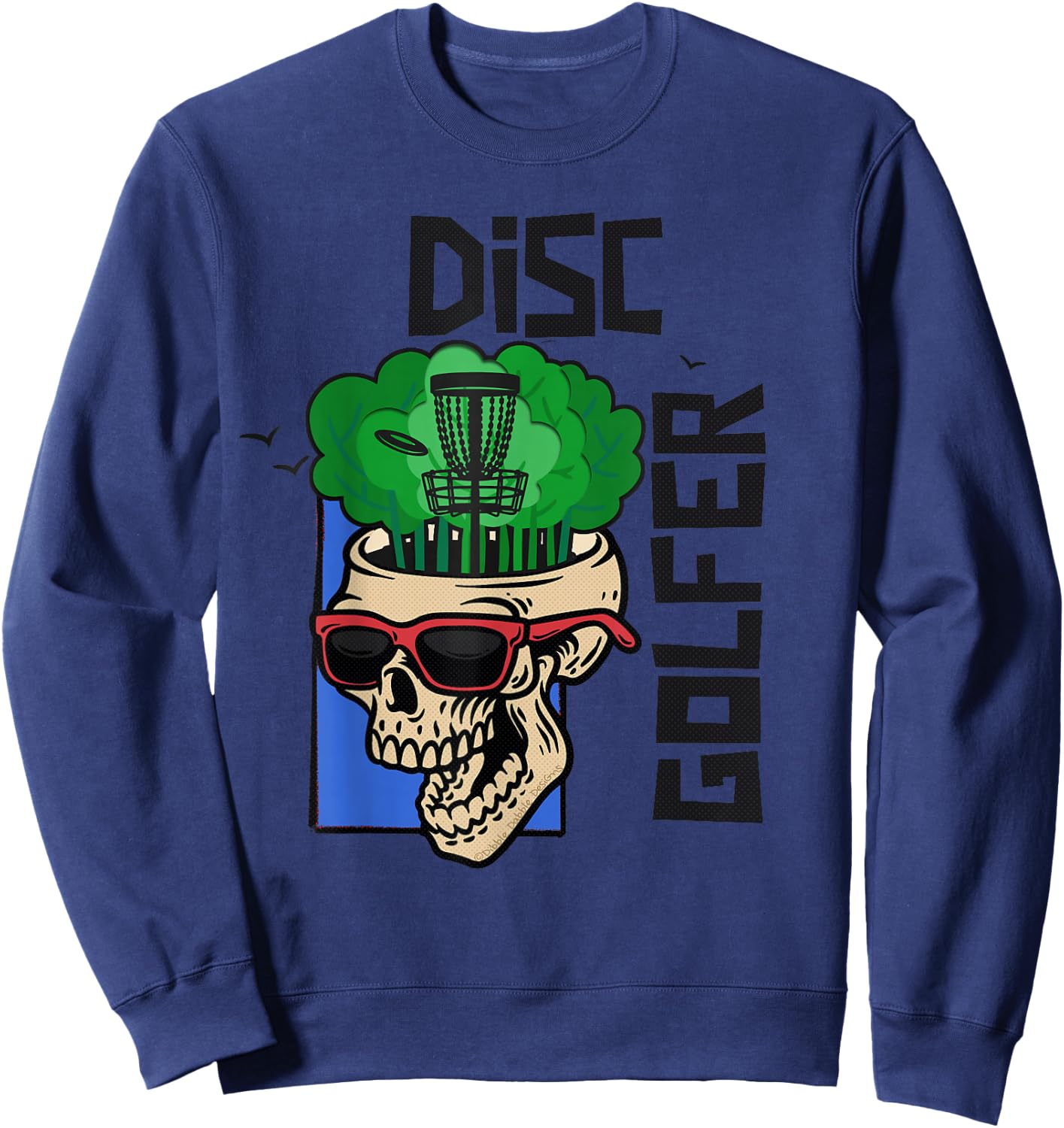 Funny Disc Golf on the Brain - Disc Golf Sweatshirt - Sweatshirt | Navy