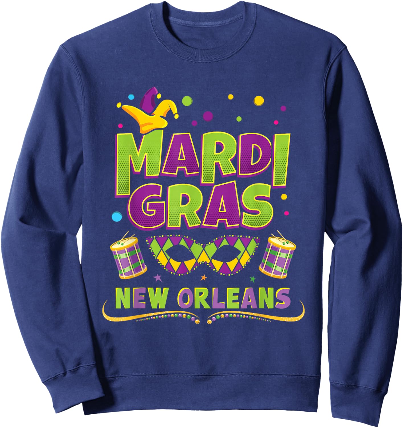 New Orleans Louisiana Mardi Gras Vintage Souvenir Gift Sweatshirt - Sweatshirt | Navy