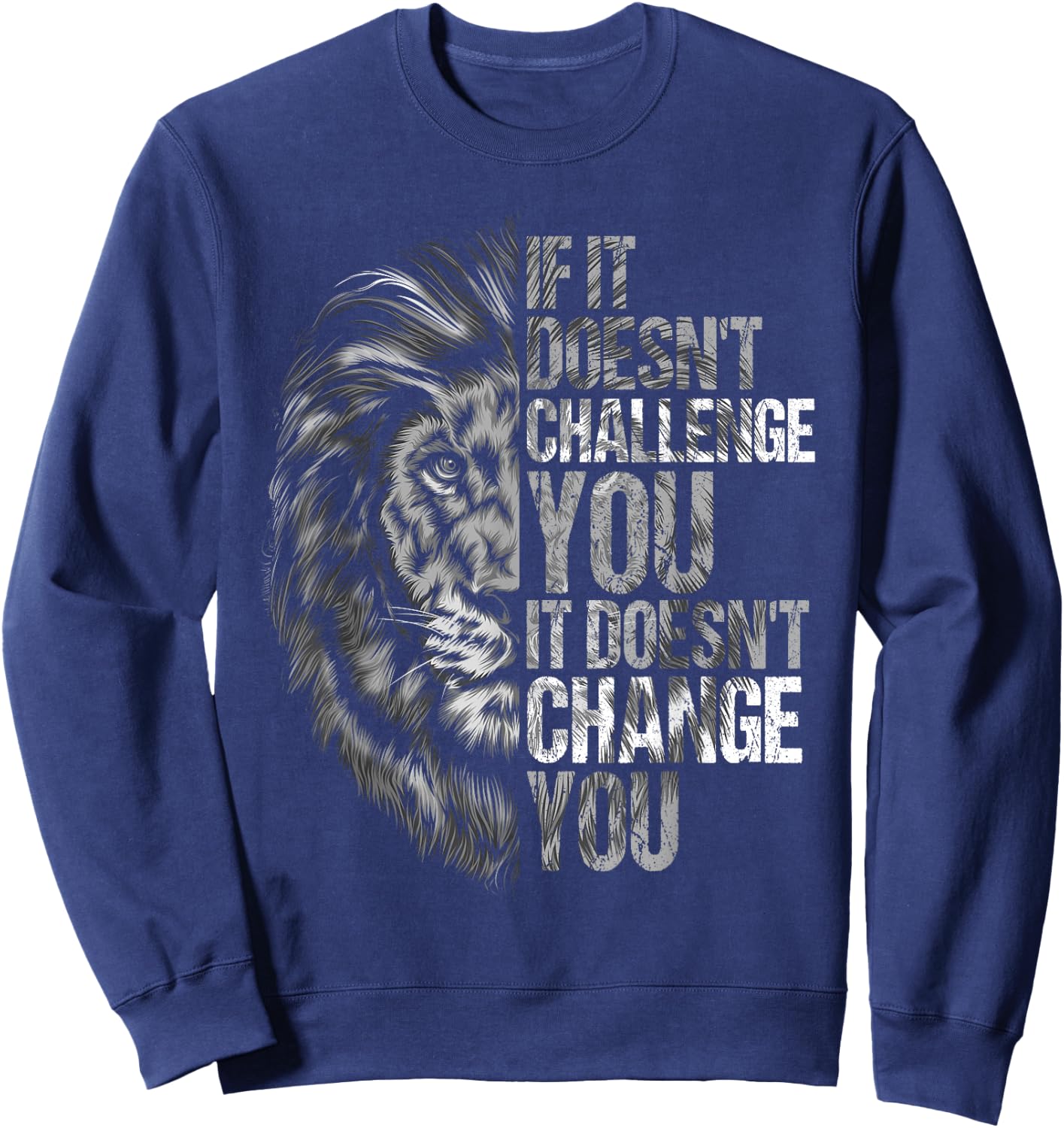 Motivational Training and Fitness Quotes Lion Mindset Sweatshirt - Sweatshirt | Navy