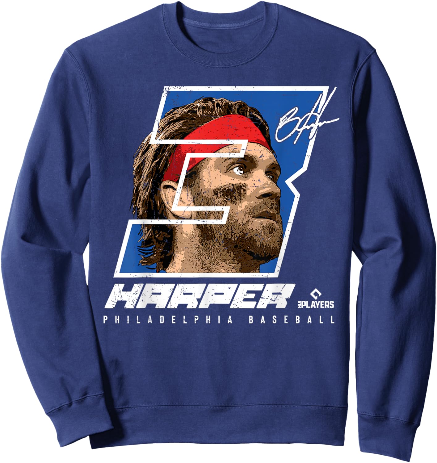 Bryce Harper - Silhouette Bam Bam Philadelphia MLBPA Sweatshirt - Sweatshirt | Navy