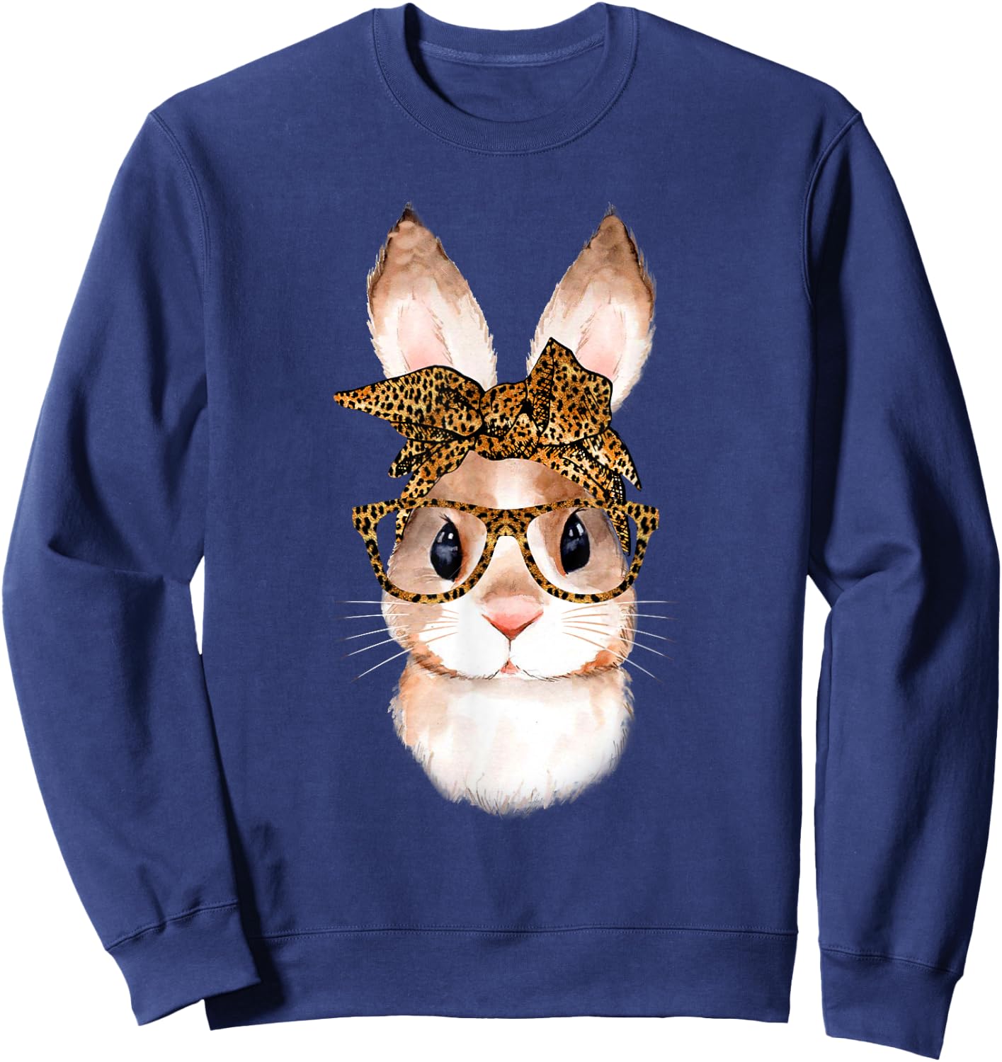 Cute Easter Bunny Mom Easter Leopard Year of the Rabbit Sweatshirt - Sweatshirt | Navy