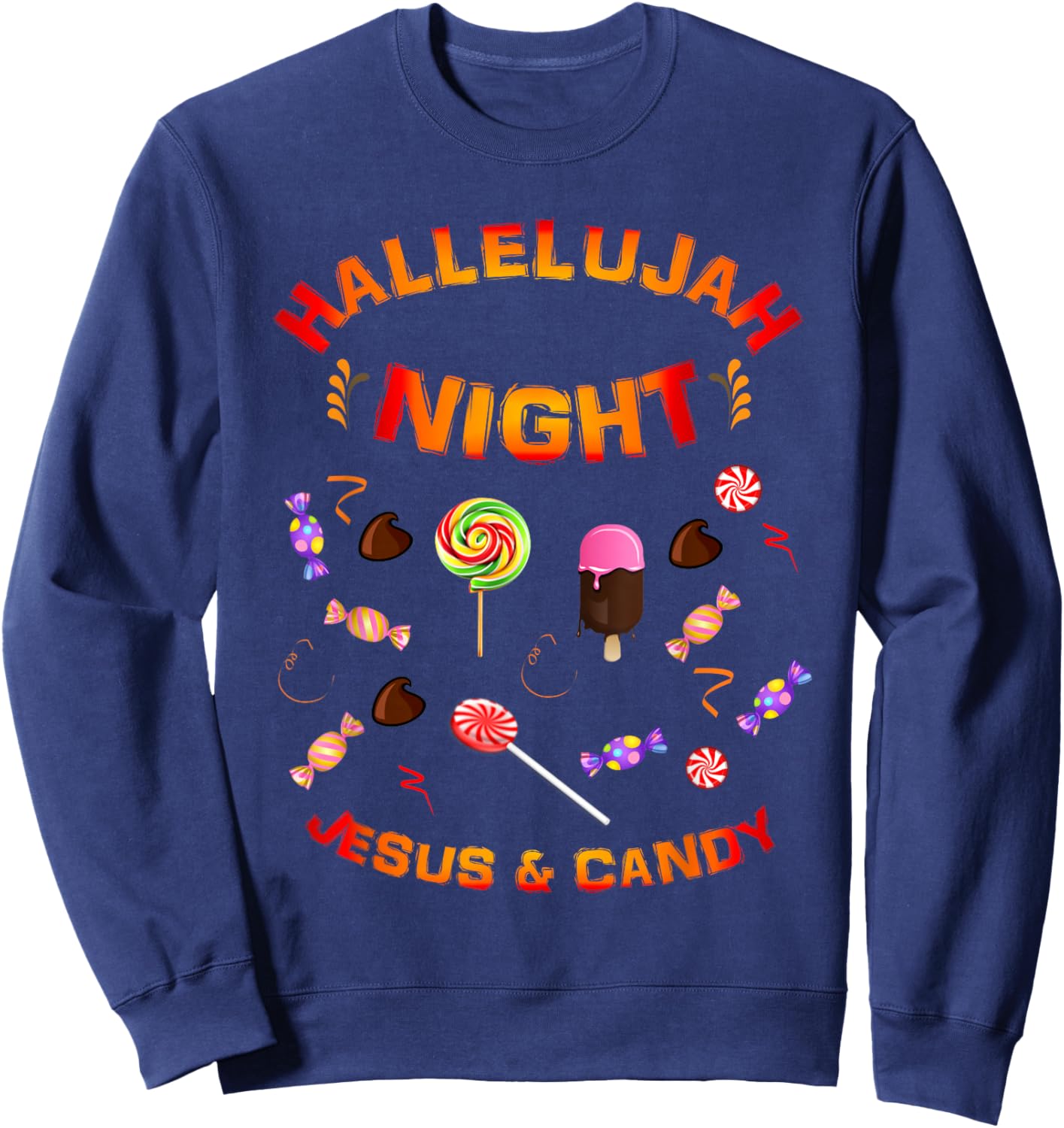 Hallelujah Night Religious Halloween Alternative Celebration Sweatshirt - Sweatshirt | Navy