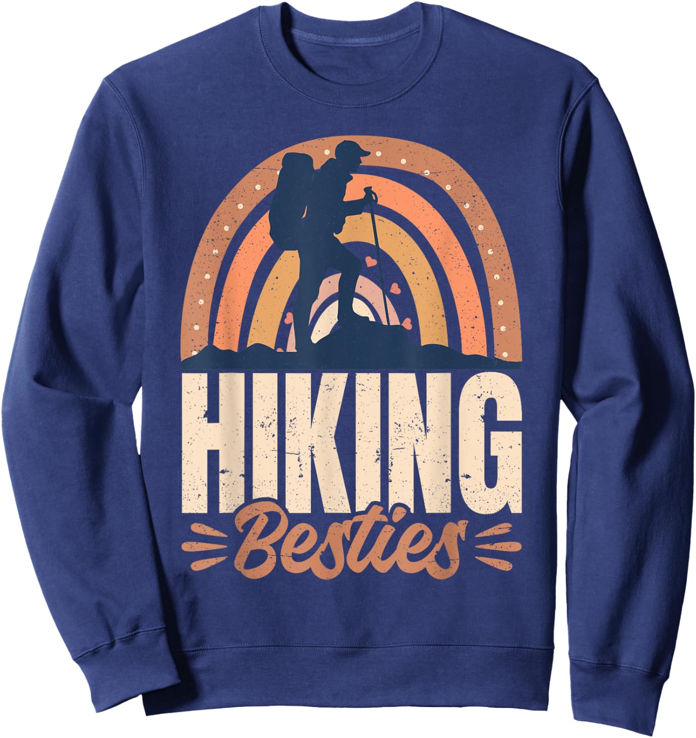 Hiking Besties BFF Best Friends Bestie Sweatshirt - Sweatshirt | Navy