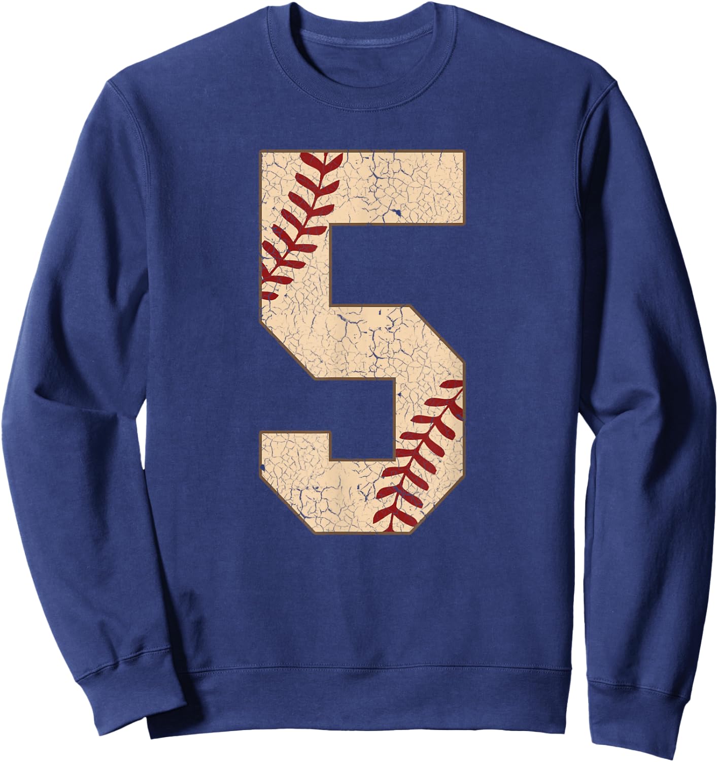 Baseball Number 5 Softball Gift Baseball Players Sweatshirt - Sweatshirt | Navy