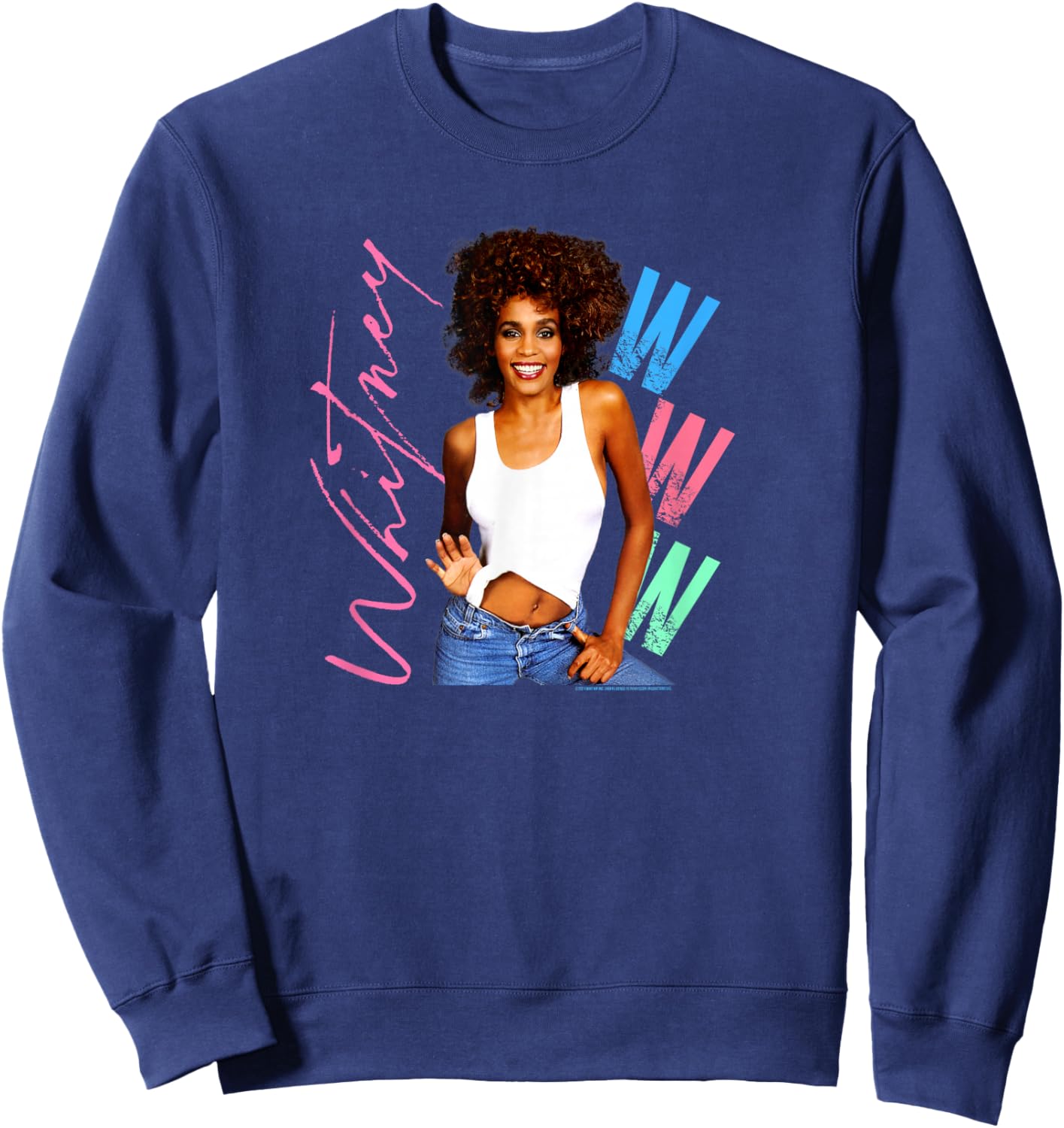 Whitney Houston I Wanna Dance with Somebody Small Sweatshirt - Sweatshirt | Navy