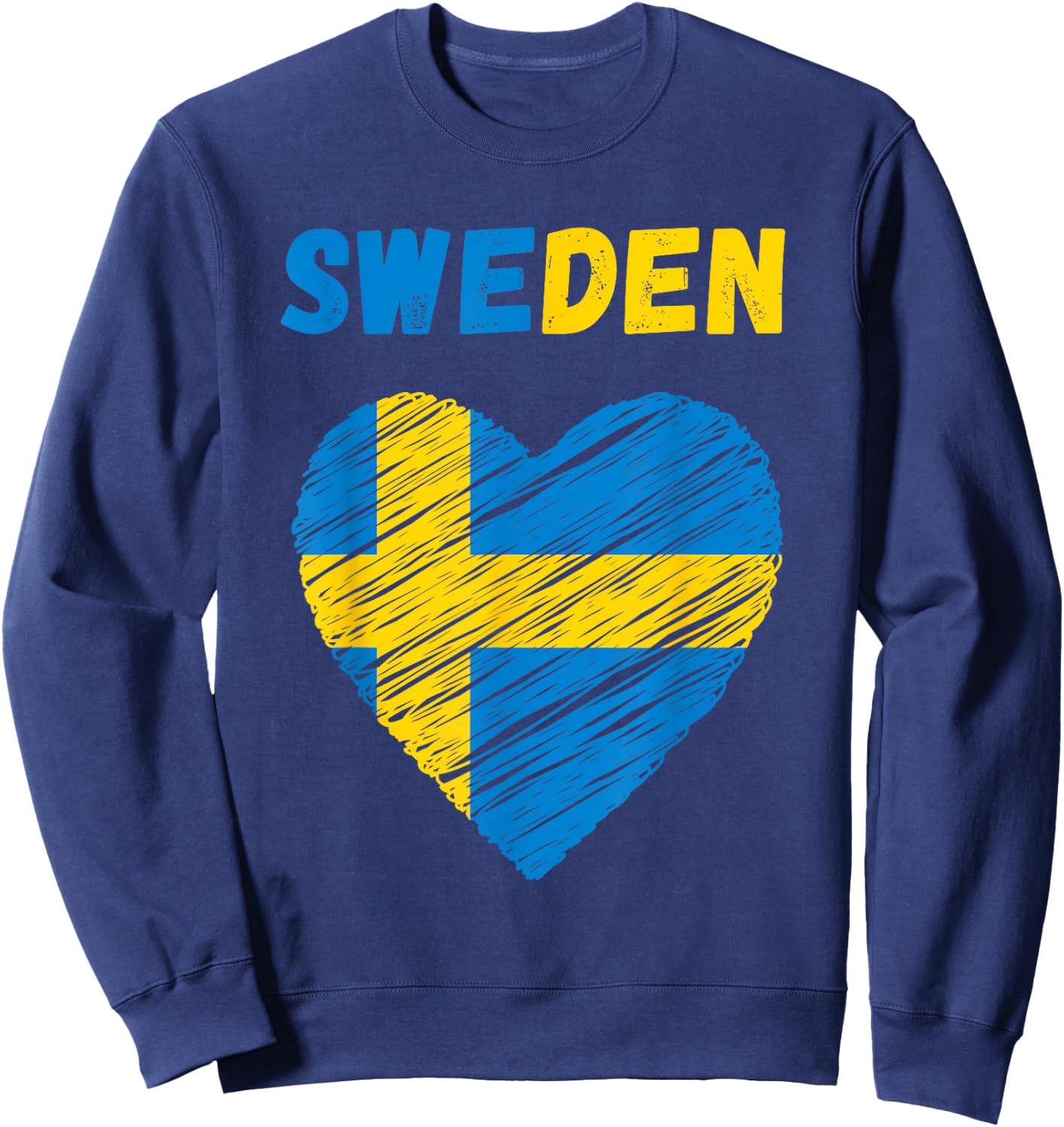 Sweden Flag Holiday Sweden Heart Swedish Flag Sweatshirt - Sweatshirt | Navy
