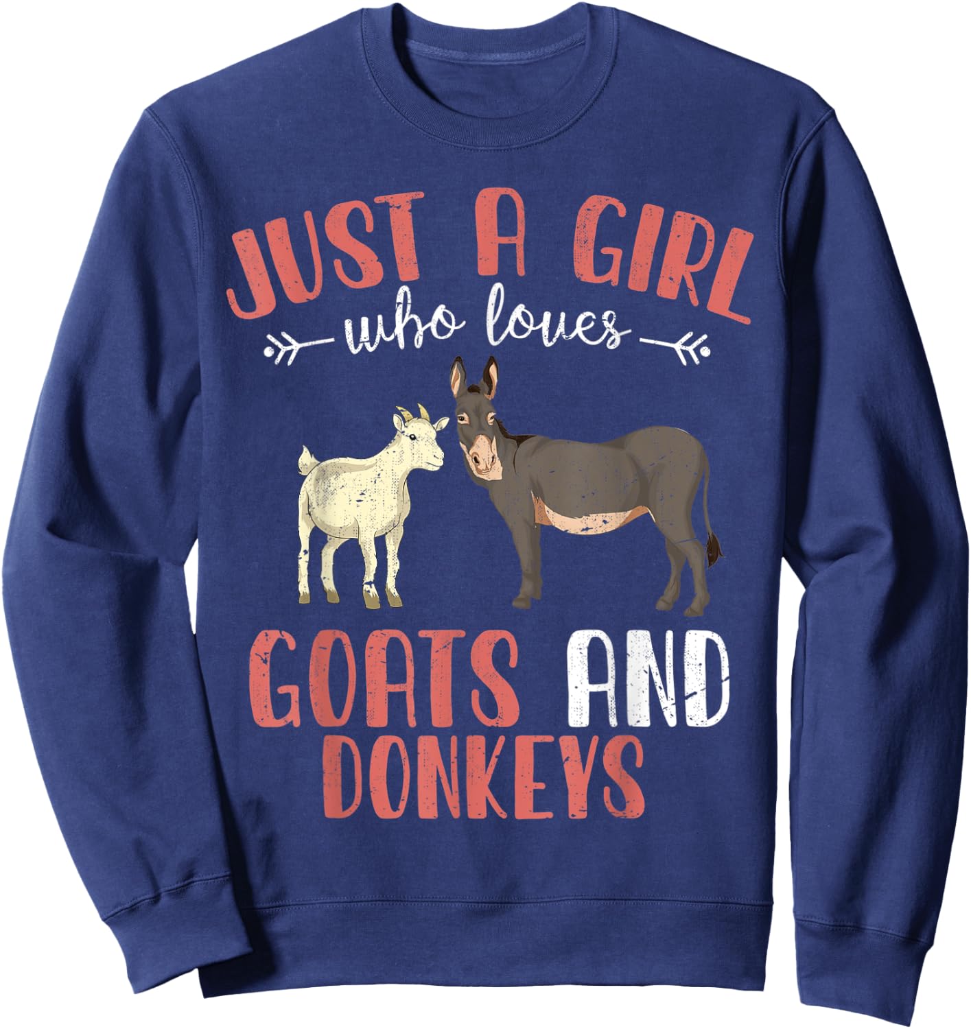 Just A Girl Who Loves Goats And Donkeys Farm Animal Donkey Sweatshirt - Sweatshirt | Navy