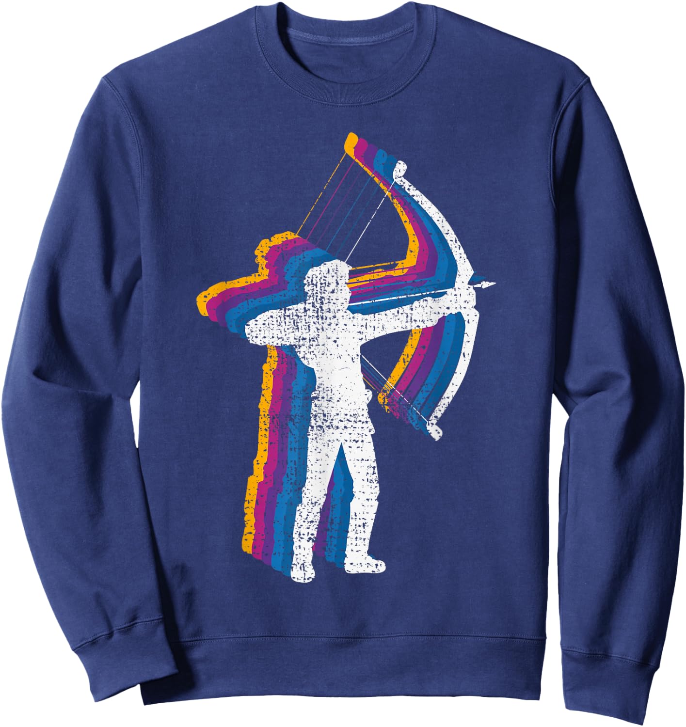 Blue Retro Vintage Archery Bow Hunting Sweatshirt - Sweatshirt | Navy