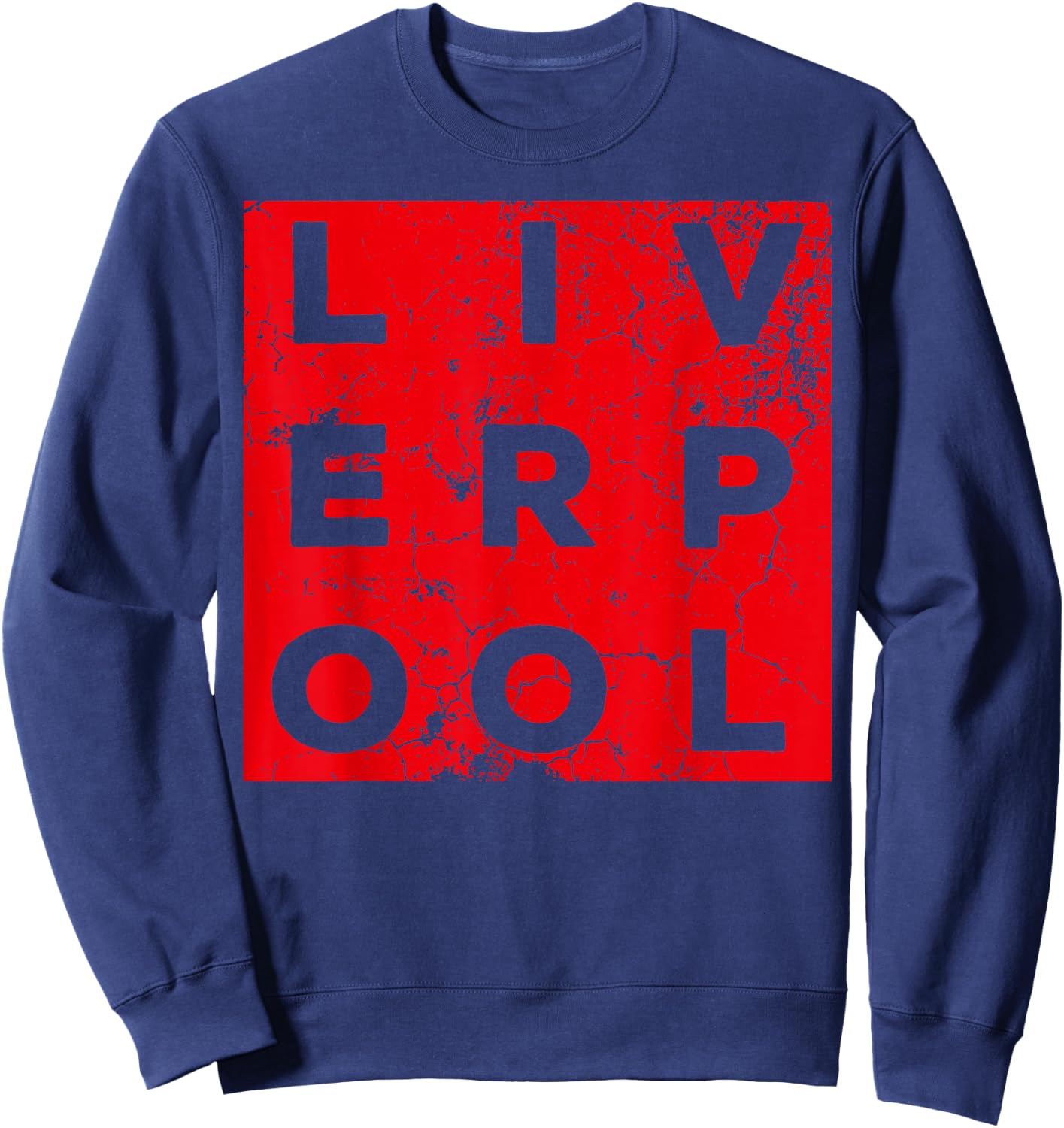 Cool Retro Grunge Vintage look Liverpool shirt gift Sweatshirt - Sweatshirt | Navy