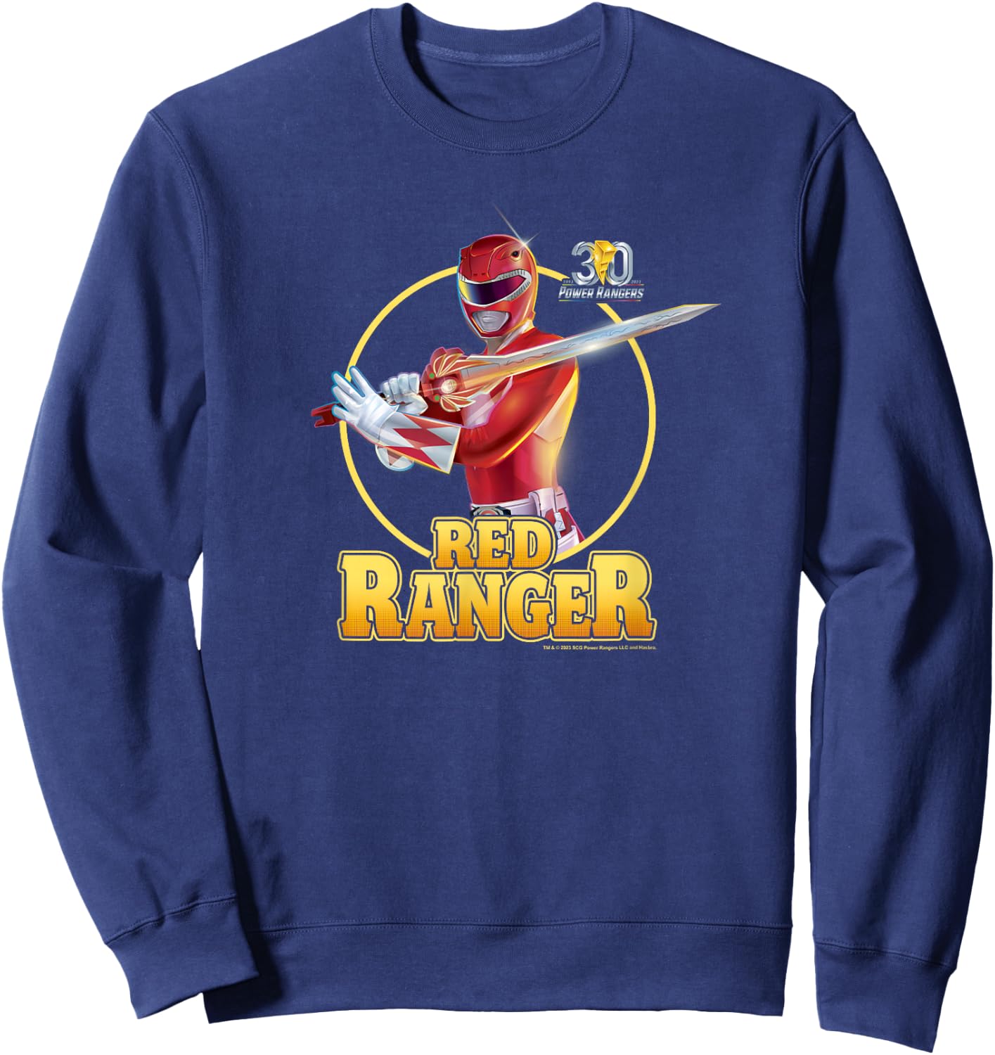 Power Rangers 30th Anniversary Red Ranger Vintage Portrait Sweatshirt - Sweatshirt | Navy