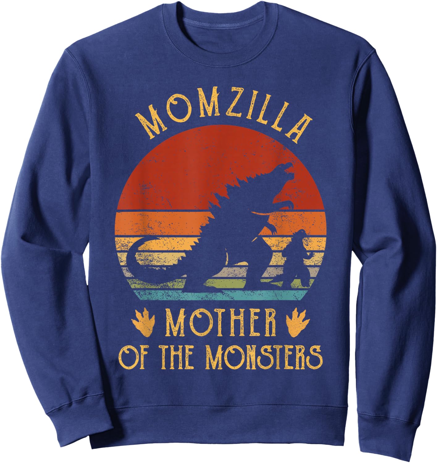Women Momzilla Mother Of Monsters Vintage Mom Mothers Day Sweatshirt - Sweatshirt | Navy