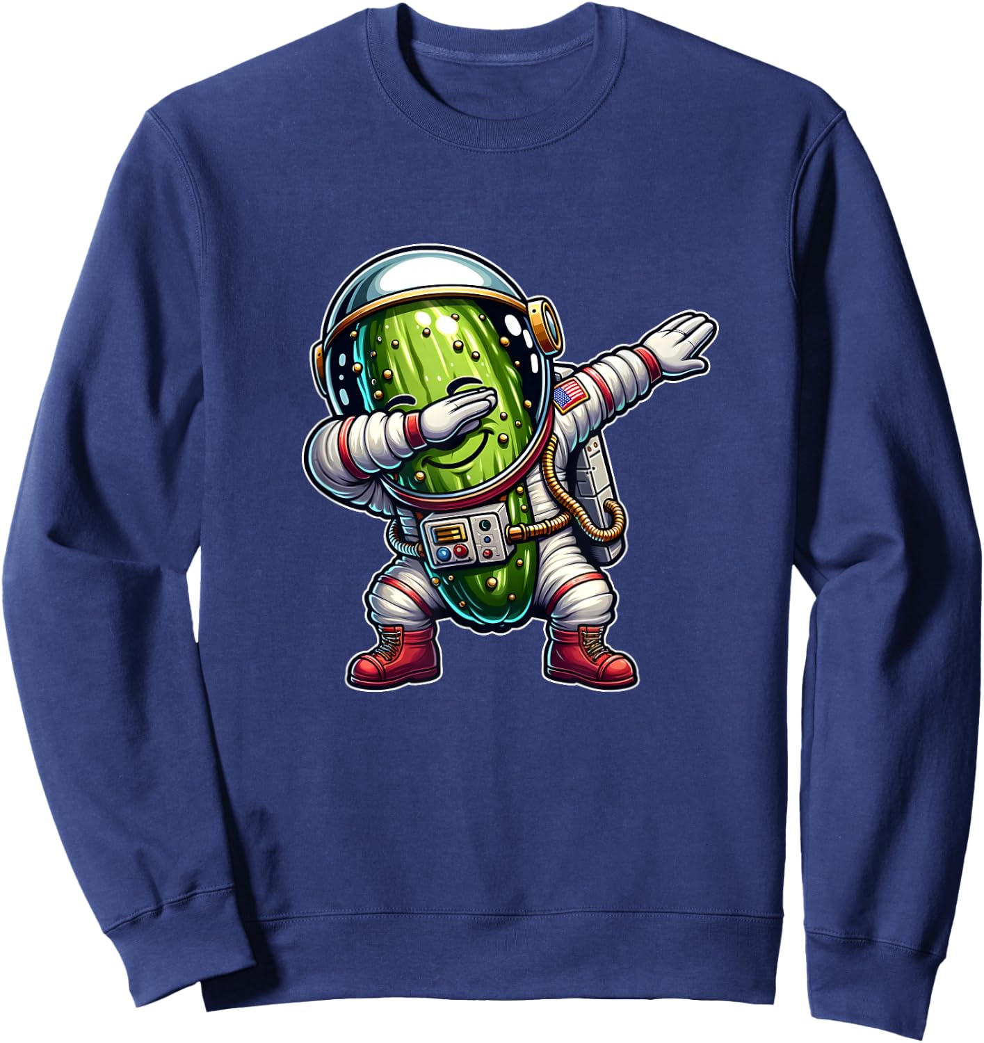 Dabbing Pickle Astronaut Space Odyssey Sweatshirt - Sweatshirt | Navy